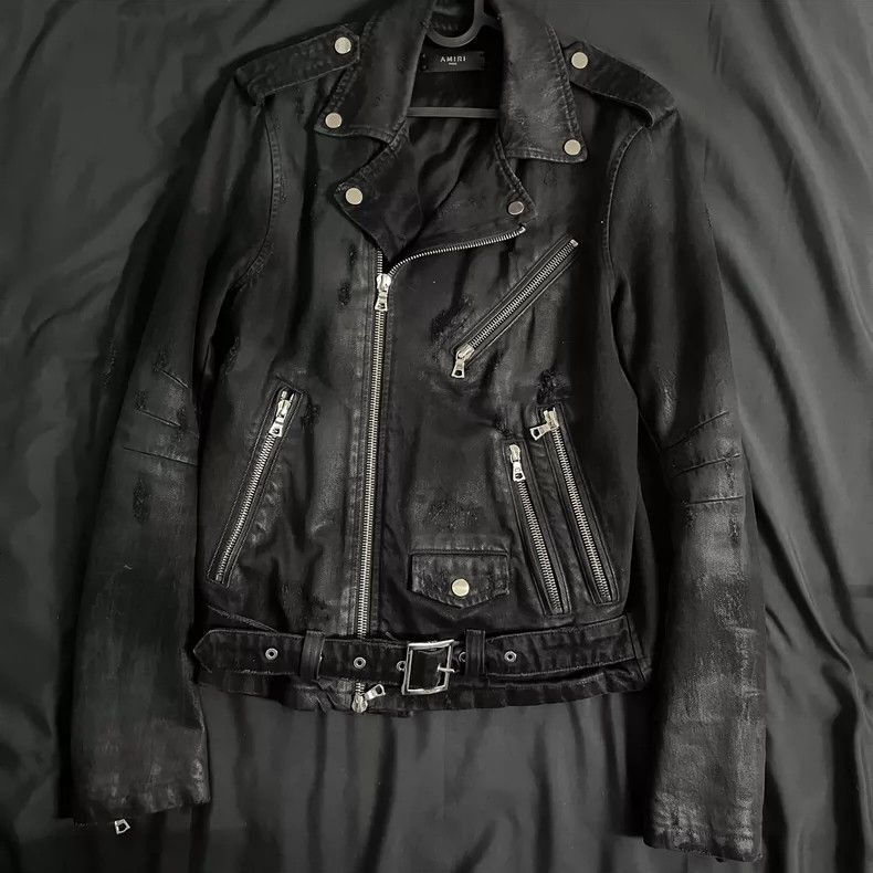 Amiri Black Suede Biker Jacket by Amiri-2506 Size US S / EU 44-46 / 1 - 1 Thumbnail