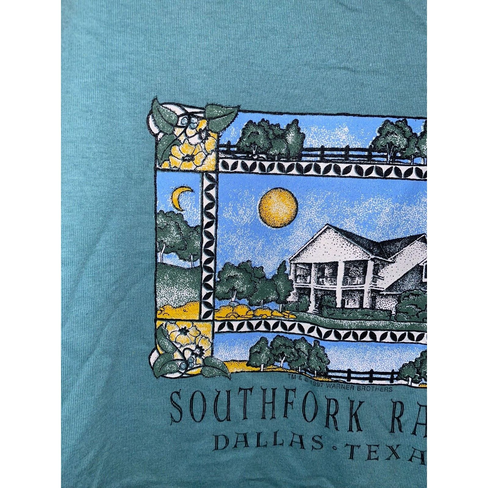 Jerzees Vintage Southfork Ranch Shirt Dallas TX Green Tee VTG 90s L Size US L / EU 52-54 / 3 - 3 Thumbnail