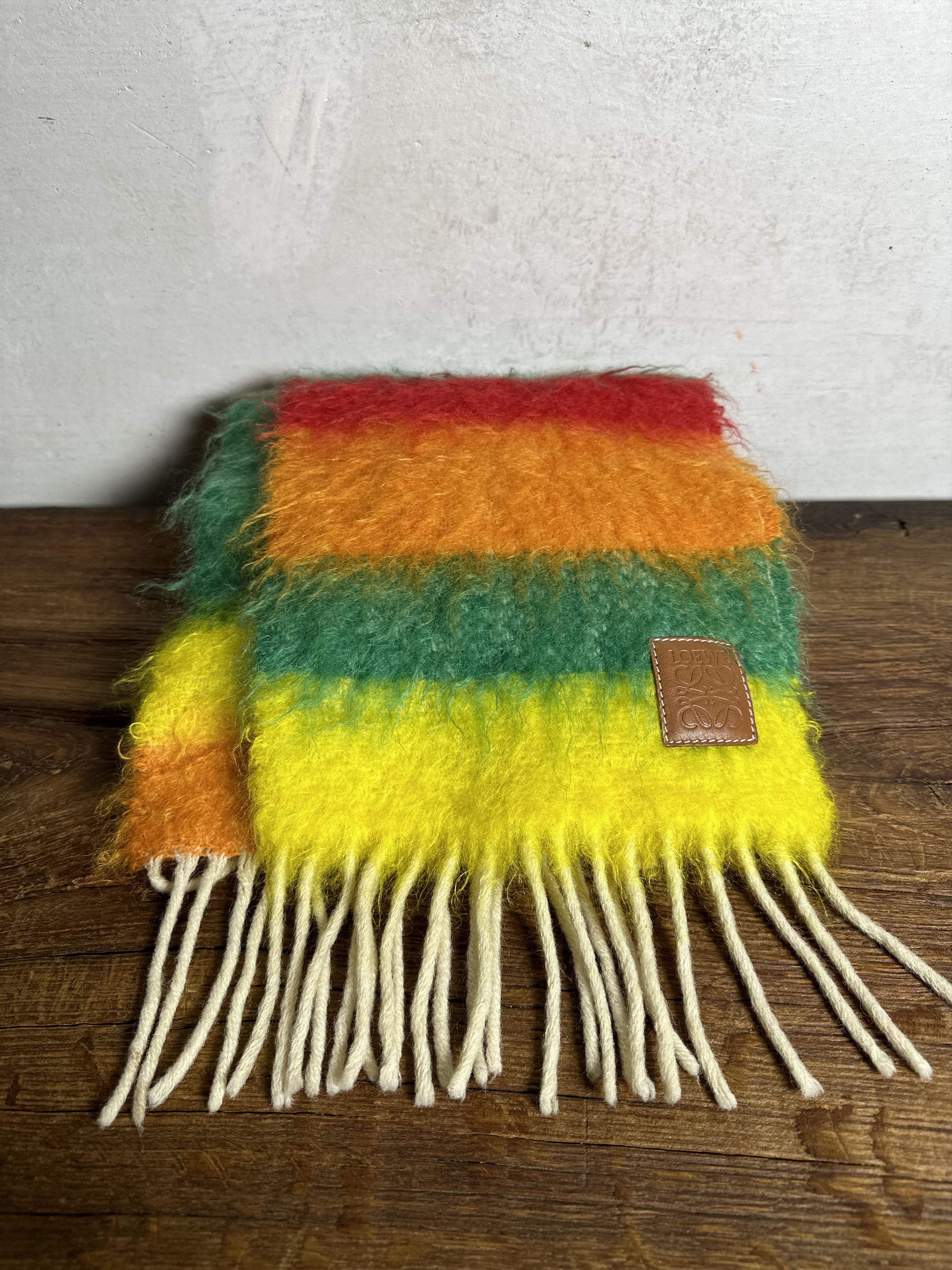 Loewe Loewe Striped Fringed Scarf in Multicolor Mohair Size ONE SIZE - 4 Thumbnail