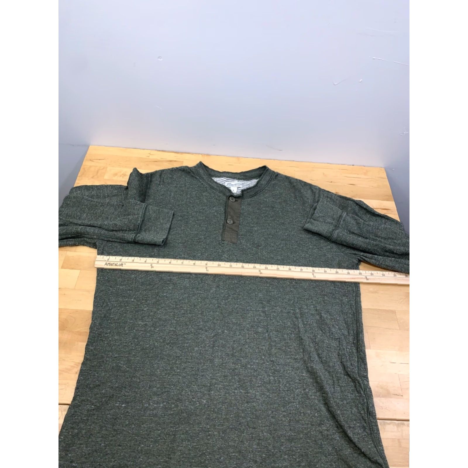 J.Crew J.CREW Henley Shirt Mens L Green Long Sleeve Double Knit Size US L / EU 52-54 / 3 - 6 Thumbnail