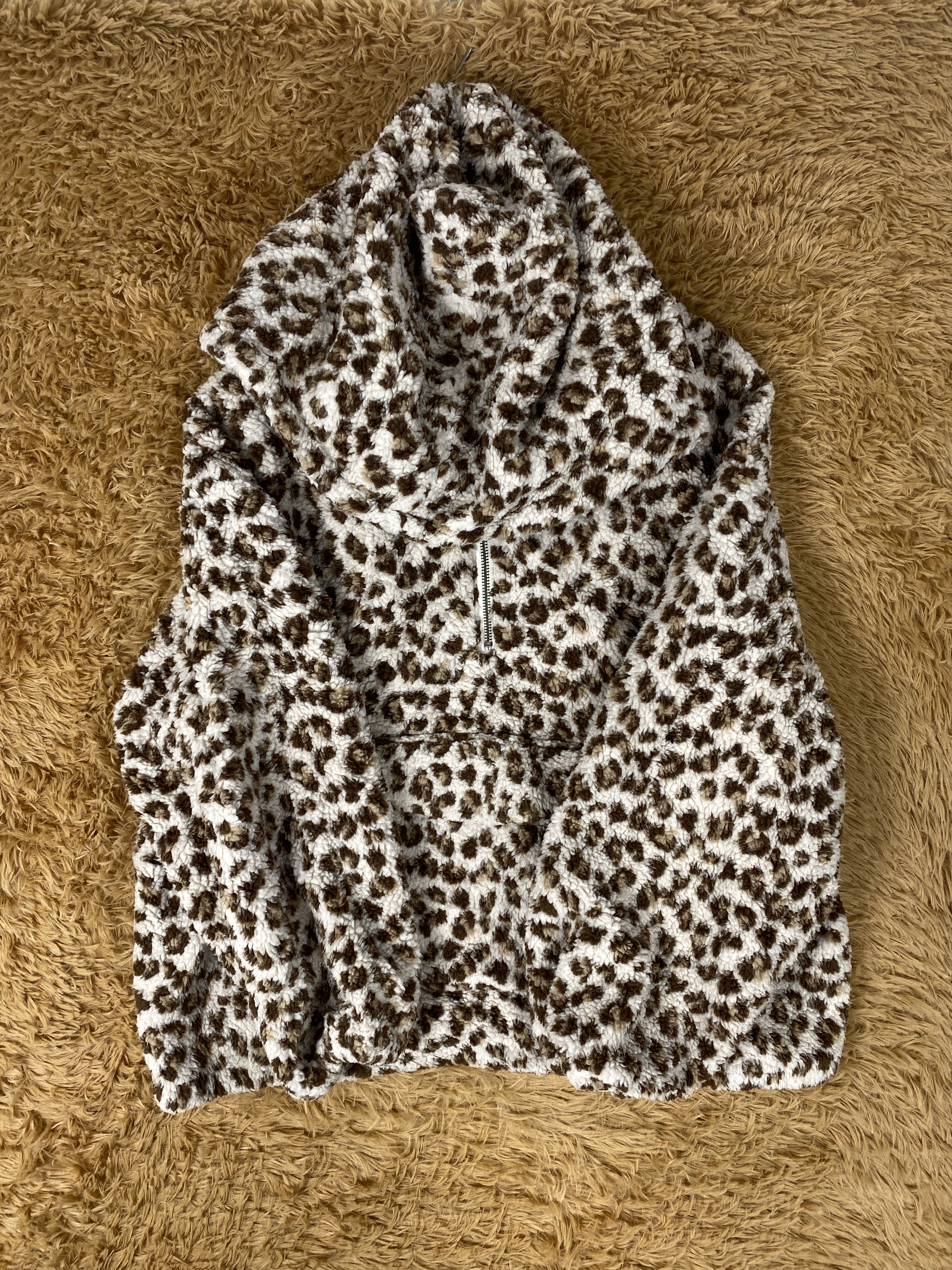 Japanese Brand Vintage Heather Leopard Hoodie Sherpa Jacket J2052 Size US M / EU 48-50 / 2 - 4 Thumbnail