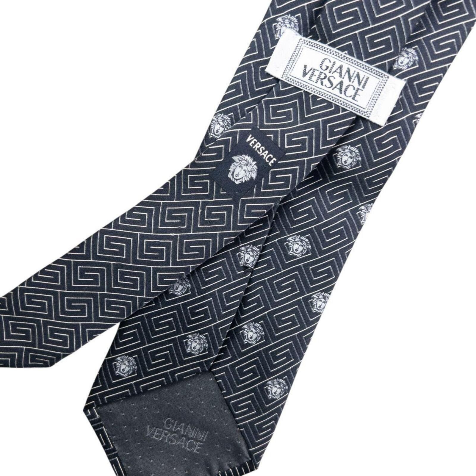 Versace Vintage 90s Gianni Versace Medusa Monogram Silk Tie Size ONE SIZE - 7 Thumbnail