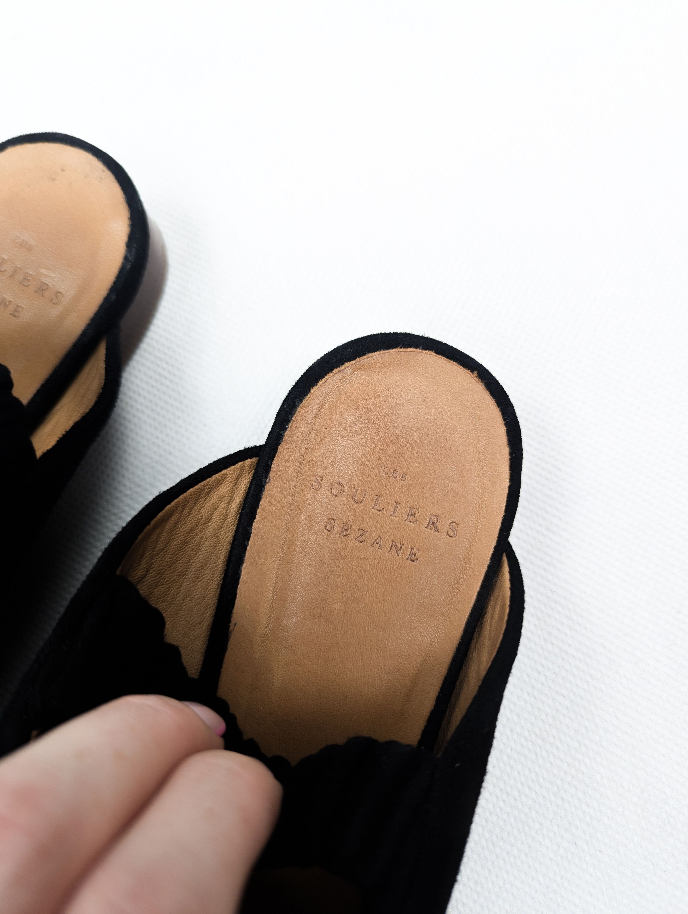 Sezane Sezane les souliers black leather sandals Size US 9 / IT 39 - 2 Thumbnail
