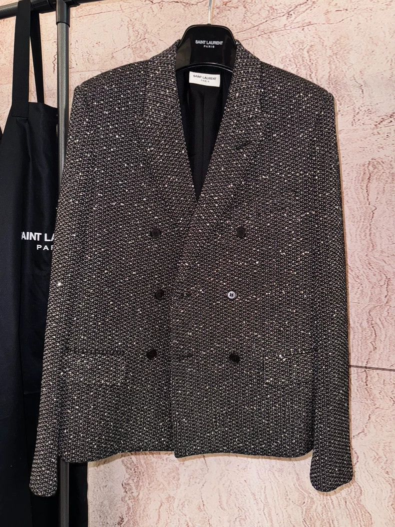Saint Laurent Paris Saint Laurent Double Breasted Suit Coat-2506 Size US L / EU 52-54 / 3 - 2 Thumbnail