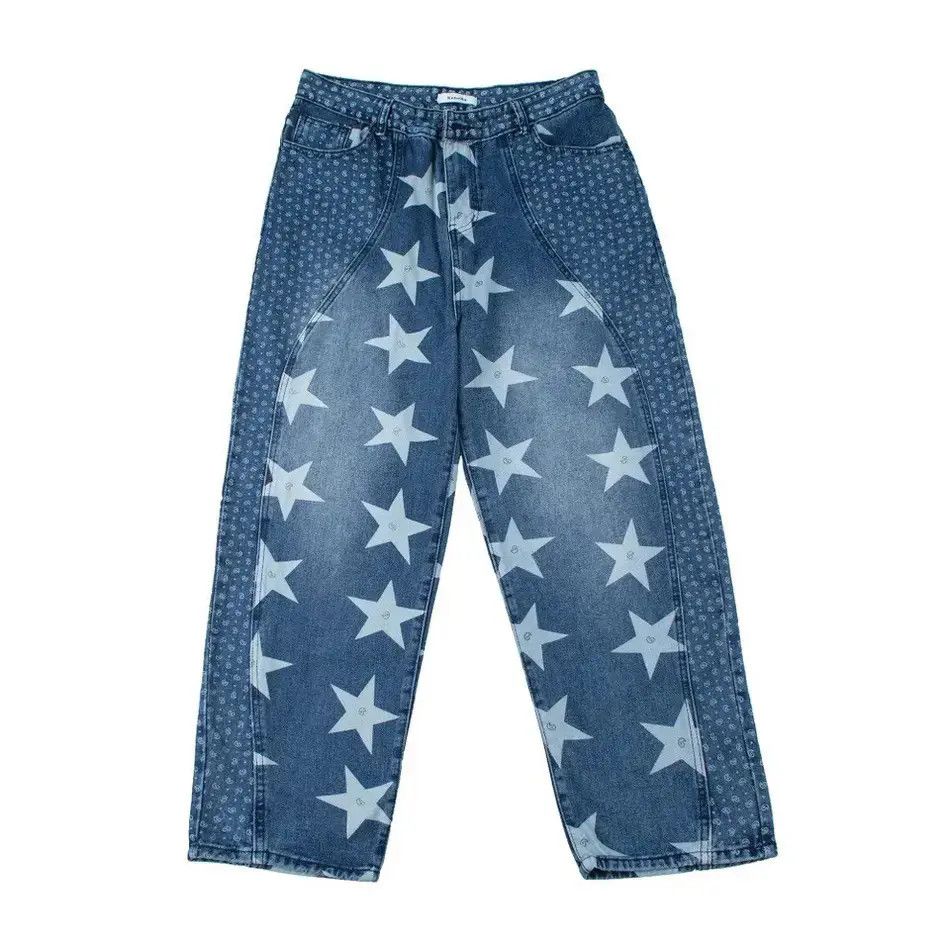Japanese Brand × Jean Star Graphic Baggy Jeans y2k Size US 34 / EU 50 - 5 Thumbnail