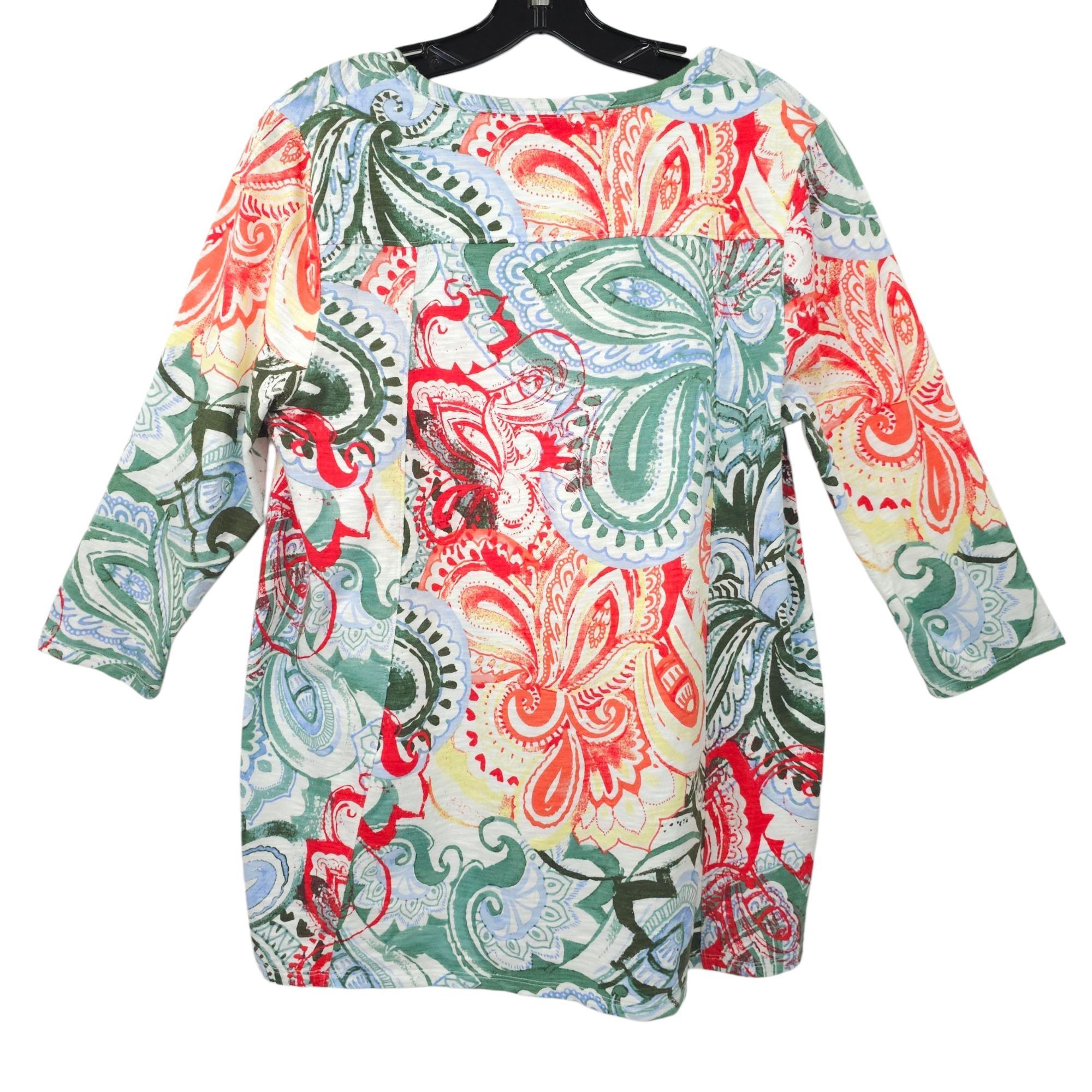 Chicos Chicos Floral Print Paisley Boho Top Womens 1 US M 3/4 Sleev Size M / US 6-8 / IT 42-44 - 2 Thumbnail