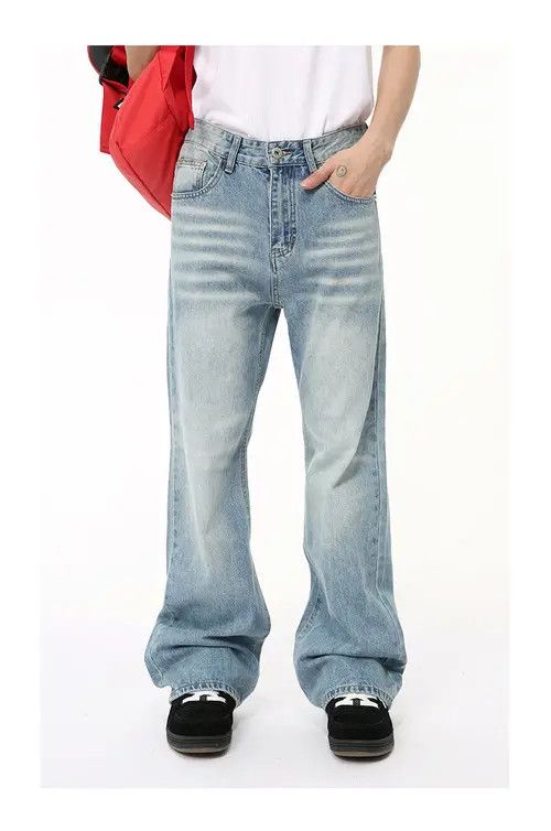 VIBE American cleanfit washed light-colored straight jeans Size US 32 / EU 48 - 1 Preview
