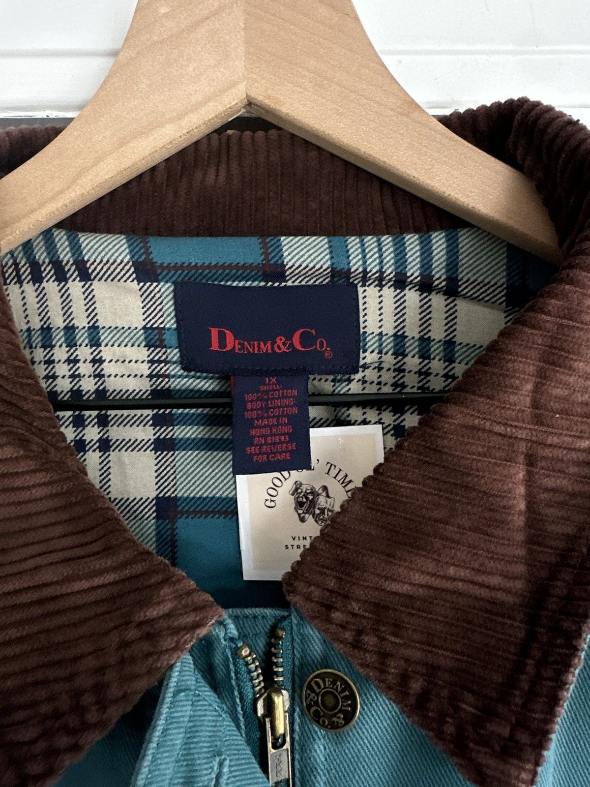 Denim & Co. Denim & Co. teal corduroy collar jacket Size US XL / EU 56 / 4 - 3 Thumbnail