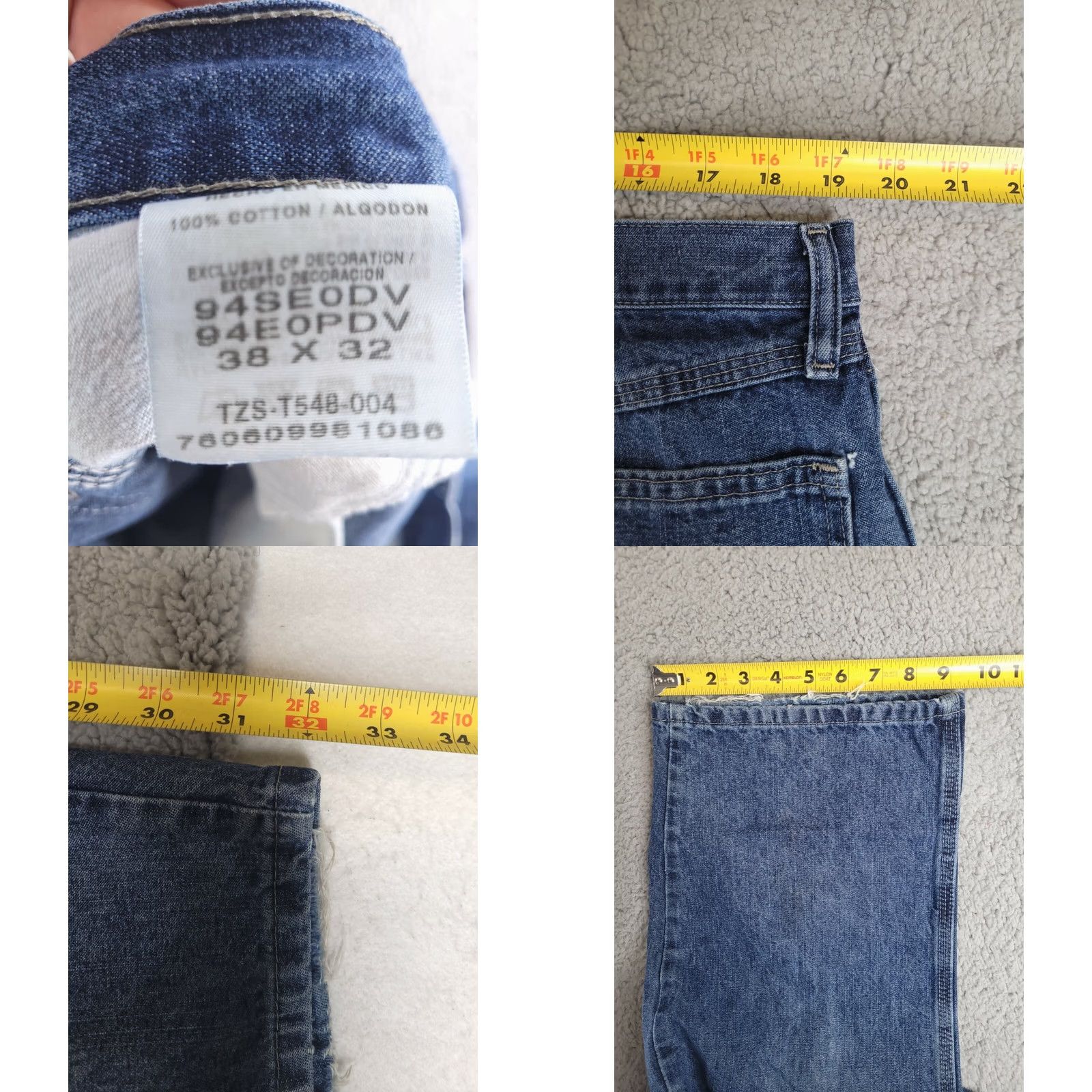 Wrangler Wrangler Jeans Mens 38x32 Blue Medium Wash Distressed Ripped Knee Denim Cotton Zip Inseam 32 Vintage No Size US 34 / EU 50 - 8 Thumbnail