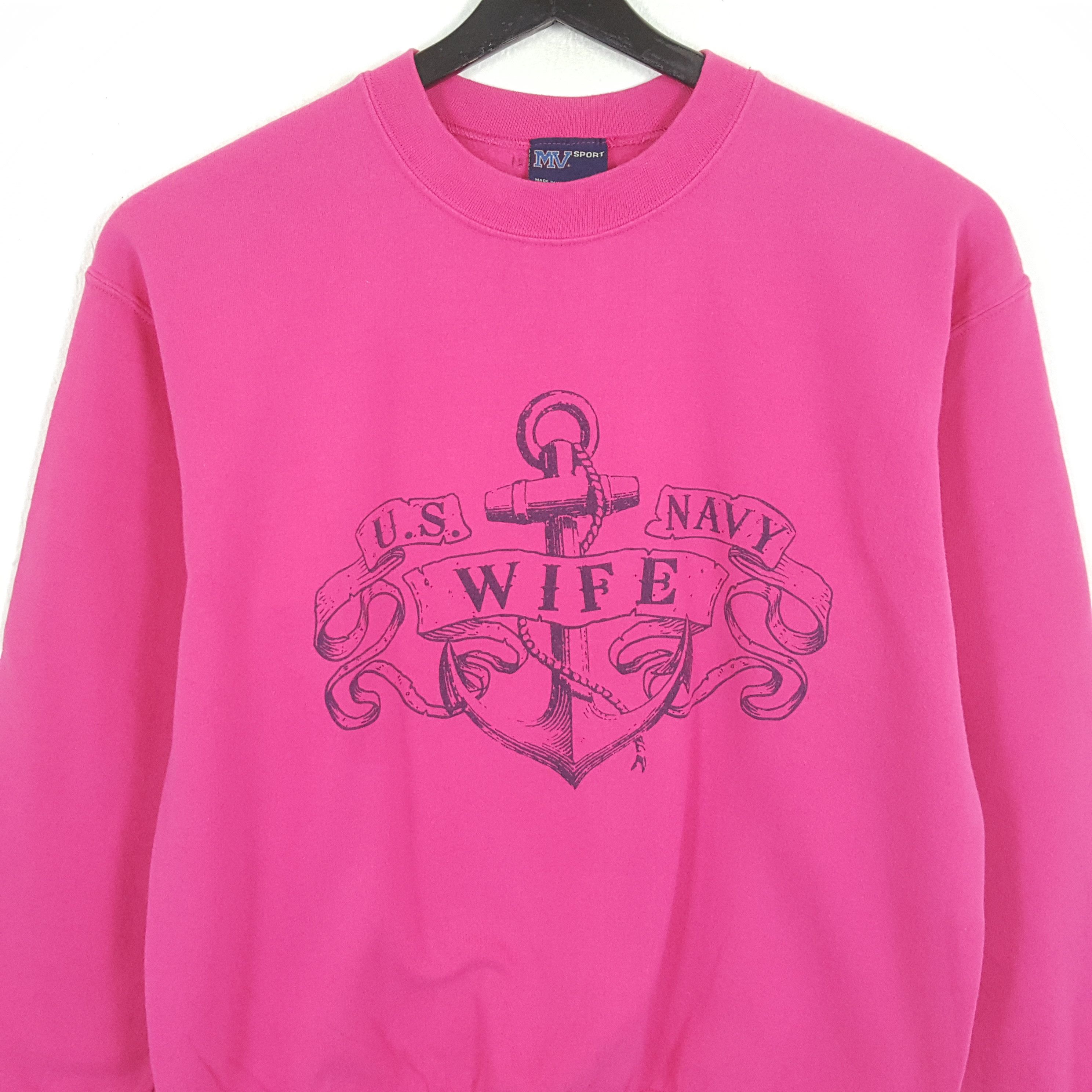Old Navy × Vintage US NAVY WIFE Center Design Sweatshirt Size US M / EU 48-50 / 2 - 2 Thumbnail
