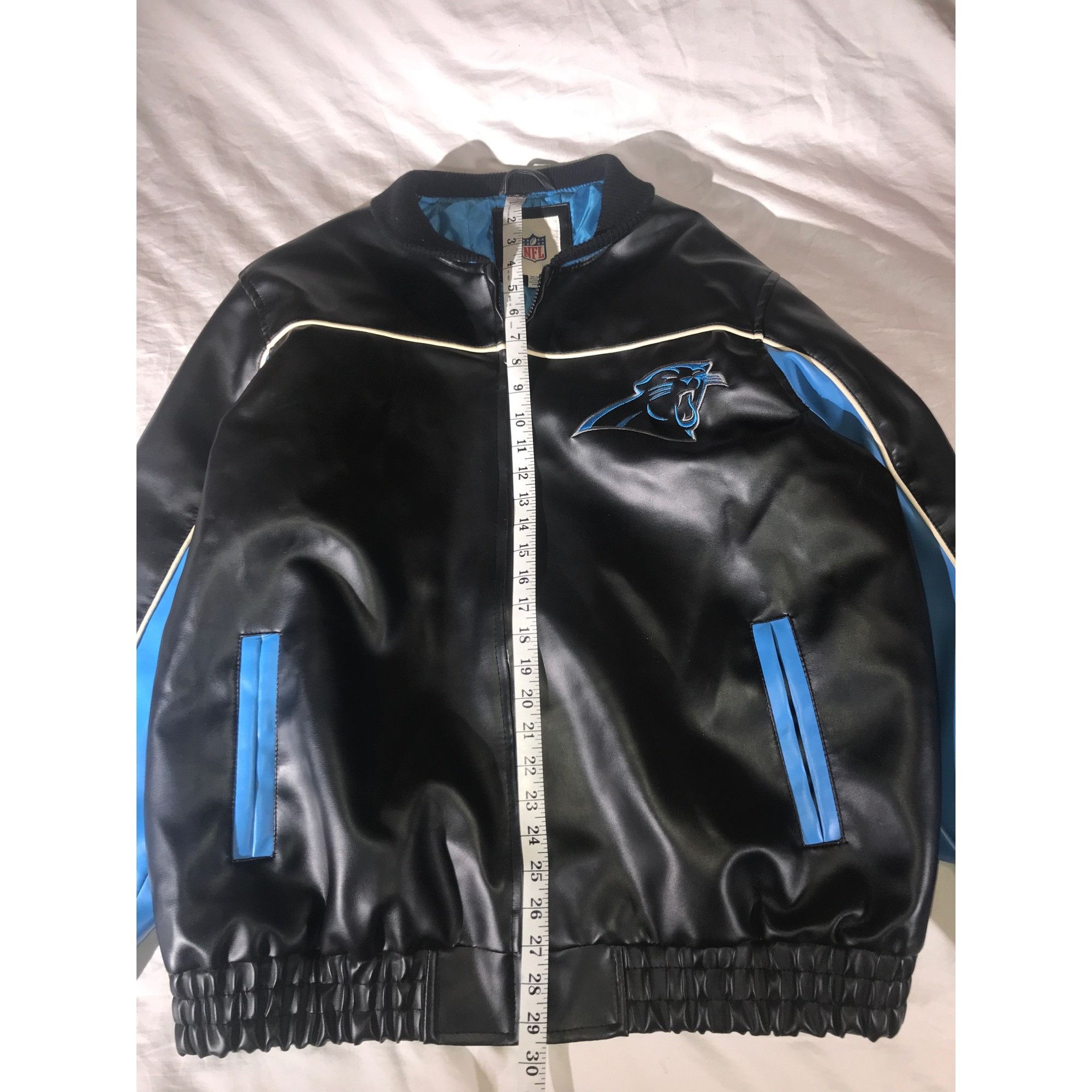 NFL Vintage NFL Carolina Panthers Black Faux Leather Jacket XL Size US XL / EU 56 / 4 - 4 Thumbnail
