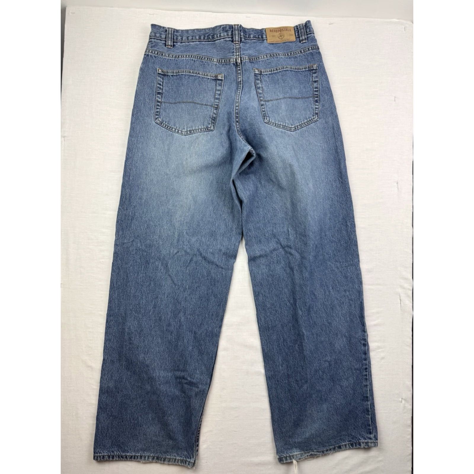 Vintage Vintage Aeropostale Baggy Jeans Adult 34x33 Blue Wide Leg Grunge Punk Skater Y2K Size US 34 / EU 50 - 3 Thumbnail