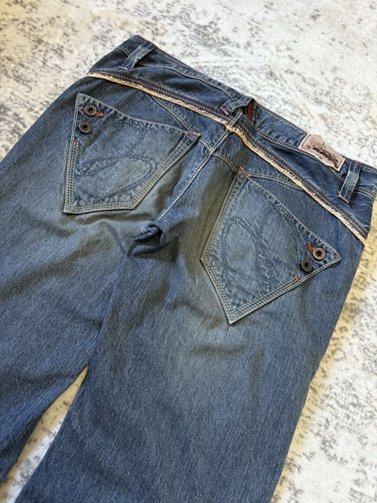 Beauty Beast Beauty Beast Style Asymmetrical Pocket Wide Leg Flared Jeans Size US 32 / EU 48 - 5 Thumbnail