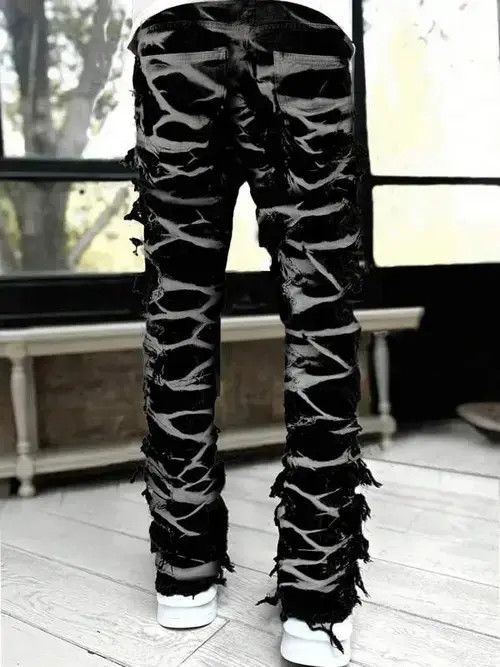 Jean Megumi x Rina Washed Stacked Distressed Ripped Skinny Jeans Size US 32 / EU 48 - 3 Thumbnail