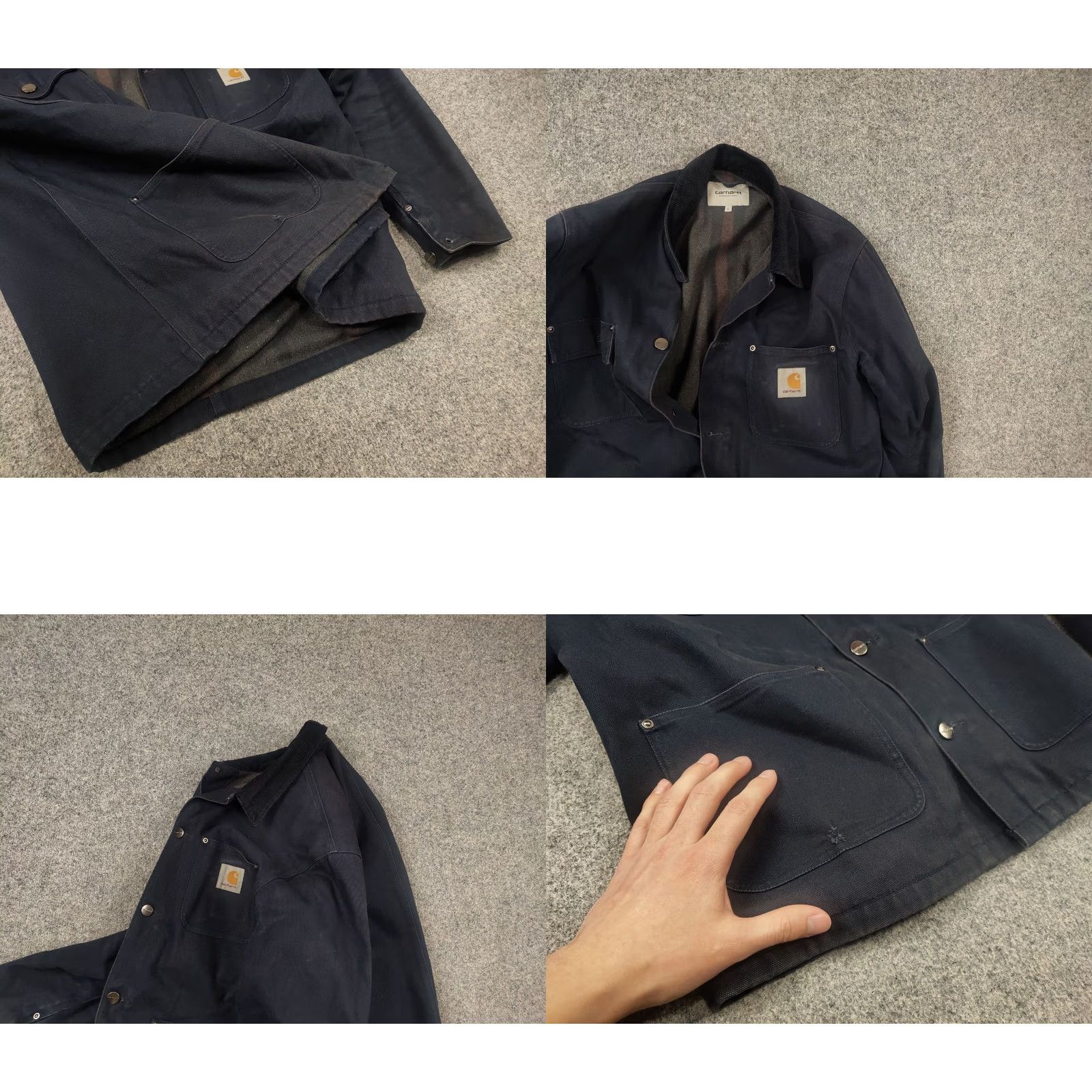Carhartt VINTAGE Carhartt michigan coat Navy Blue Faded Canvas Linen Pocket Jacket USA Size US L / EU 52-54 / 3 - 9 Thumbnail