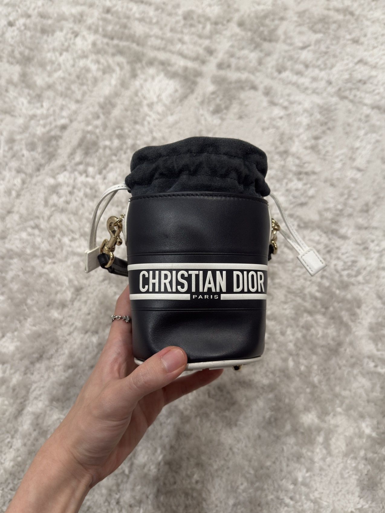 Dior Christian Dior Paris Logo Mini Bucket Drawstring Bag Size ONE SIZE - 1 Thumbnail