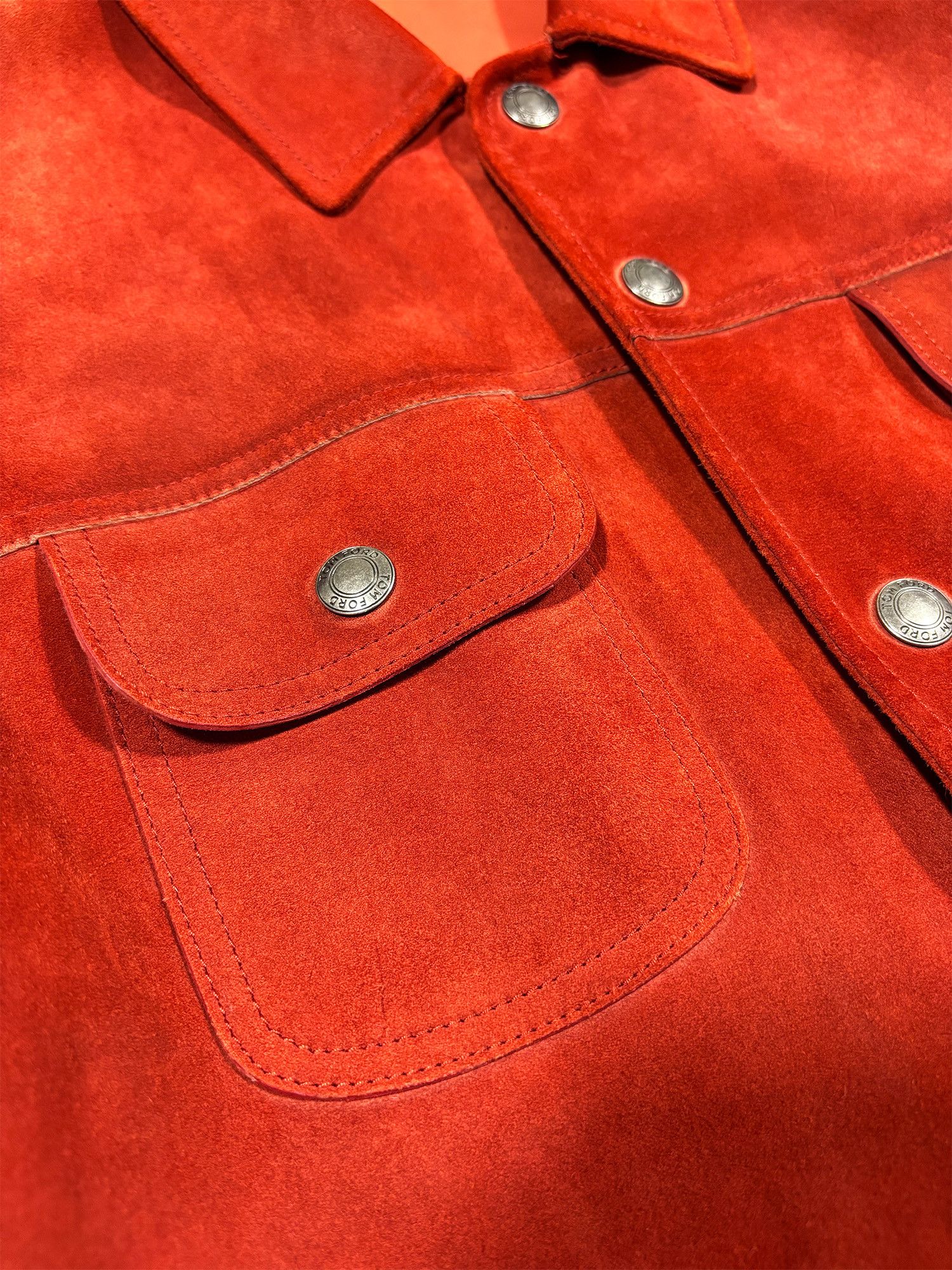 Tom Ford TOM FORD Ultimate Cashmere Suede Western Jacket Red Size 50 Size US M / EU 48-50 / 2 - 7 Thumbnail