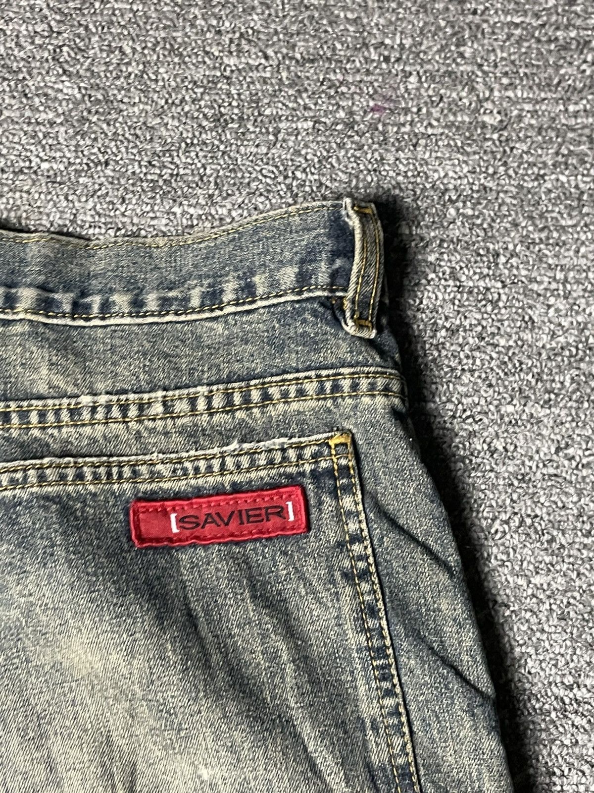 Japanese Brand × Vintage Vintage SAVIER Wash Selvedge Jeans (91) Size US 33 - 17 Thumbnail