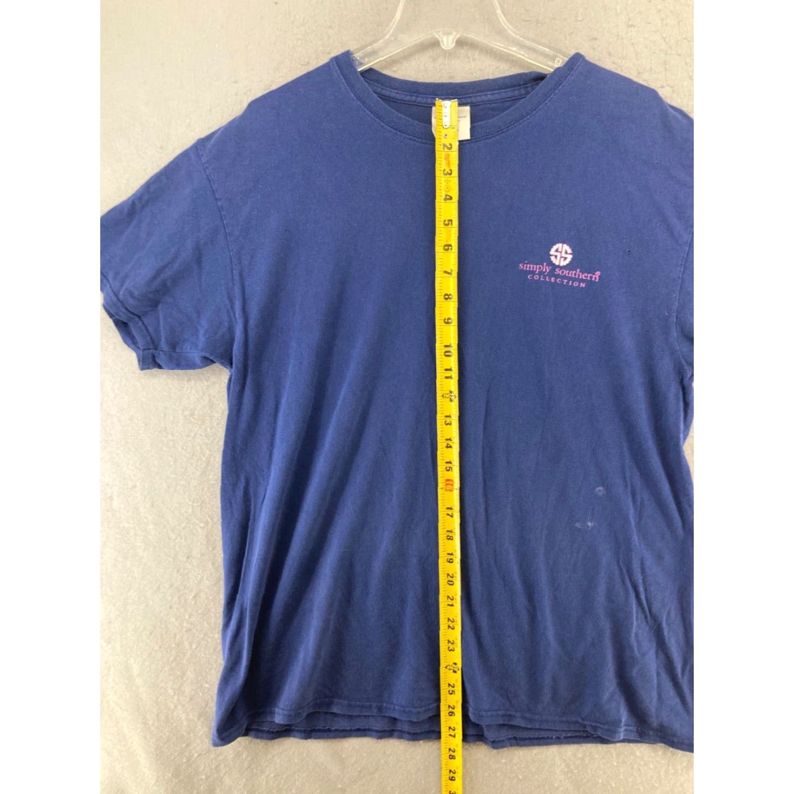 Vintage Simply Southern Women's T-Shirt Large Blue Graphic Print "Camping Is My Happy Place" Casual Crew Neck Size L / US 10 / IT 46 - 4 Thumbnail