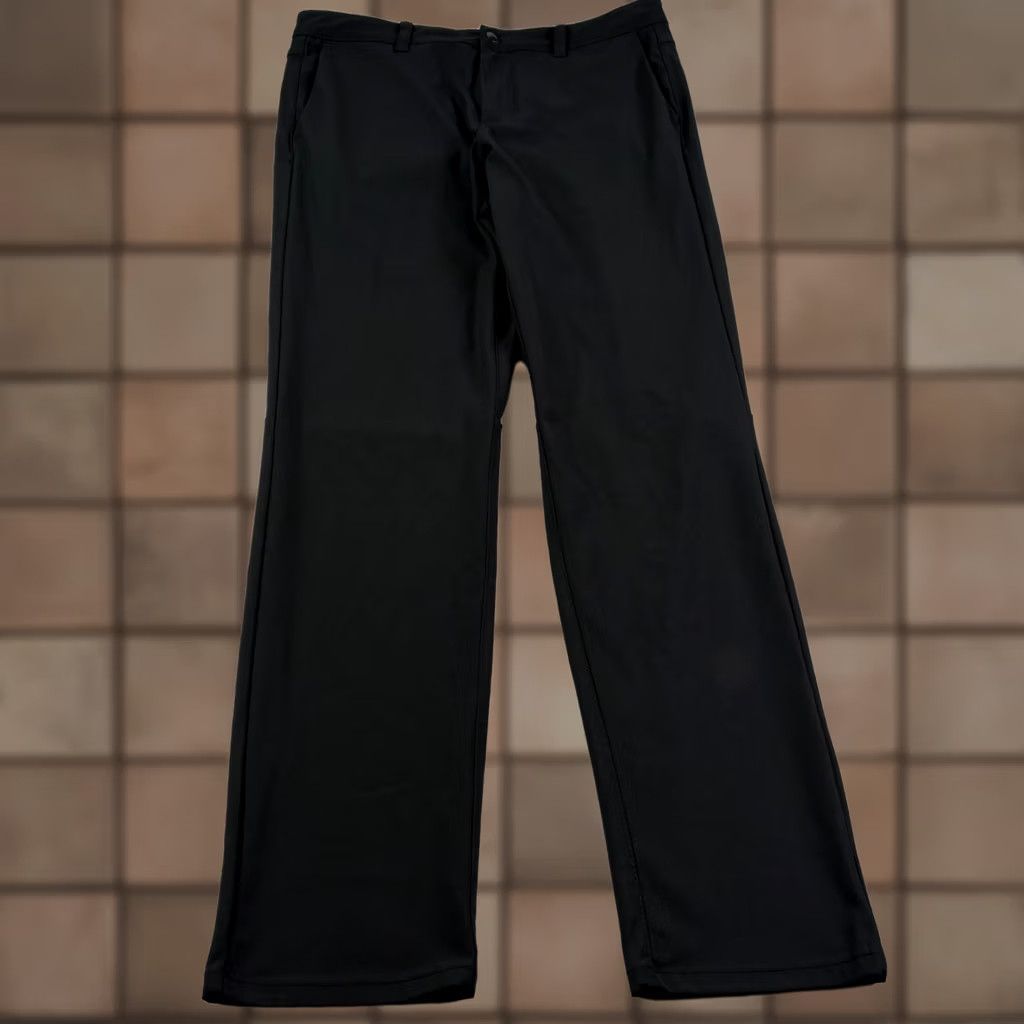 Cuts Cuts Chino Pants Slim Straight 32x31 Black 5 Pocket Stretch Polyester Mens Regular Inseam 31 Front Flat Logo Casual Size US 32 / EU 48 - 1 Thumbnail
