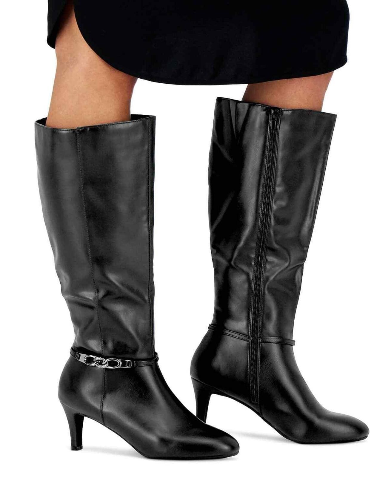 Other Karen Scott Women's Black Crocodile Hanna Dress Boots 9.5 Size US 9.5 / IT 39.5 - 7 Thumbnail
