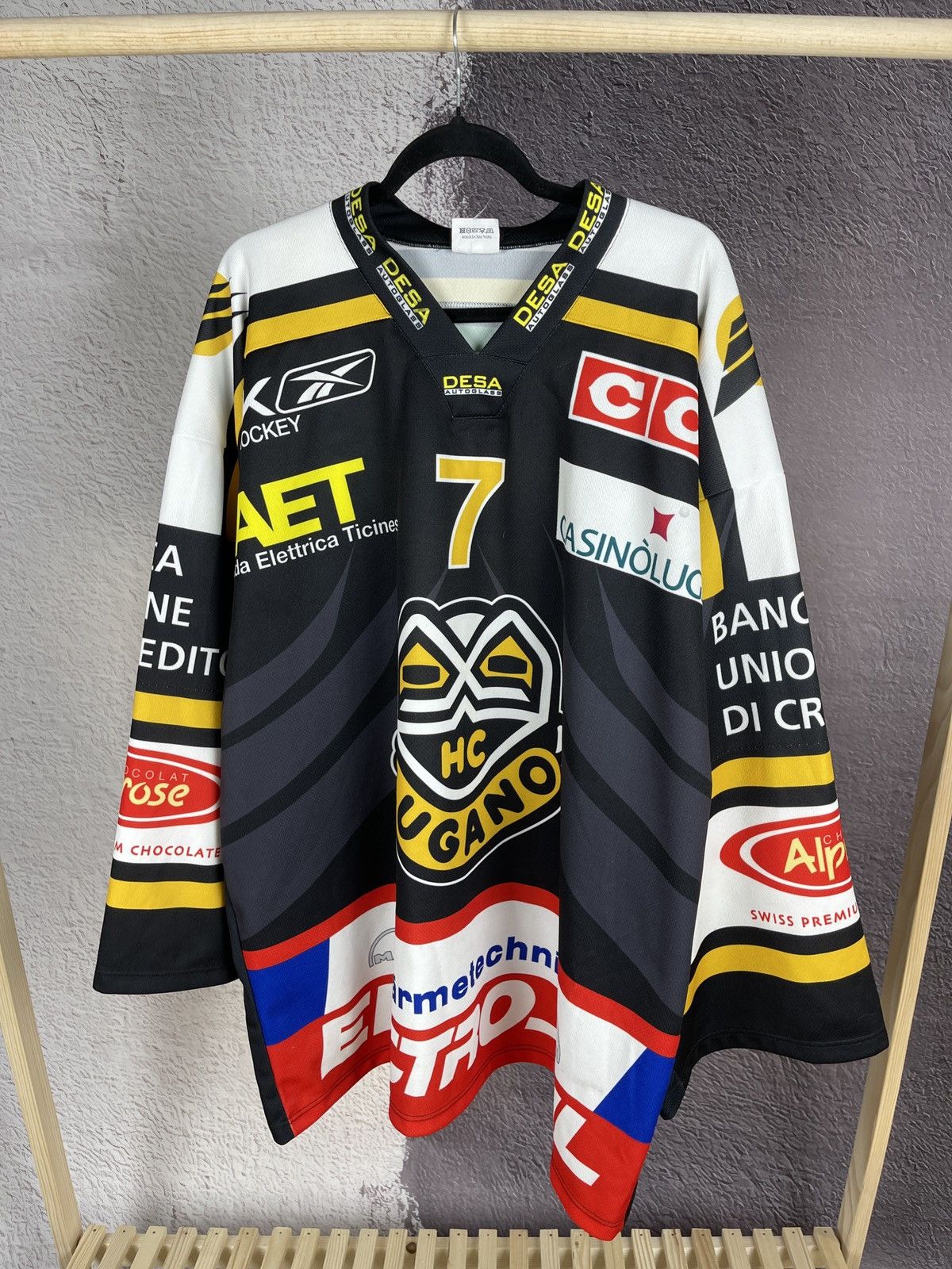 Vintage Interhockey vintage HC Lugano #7 Alessandro Chiesa jersey Size US XXL / EU 58 / 5 - 2 Thumbnail
