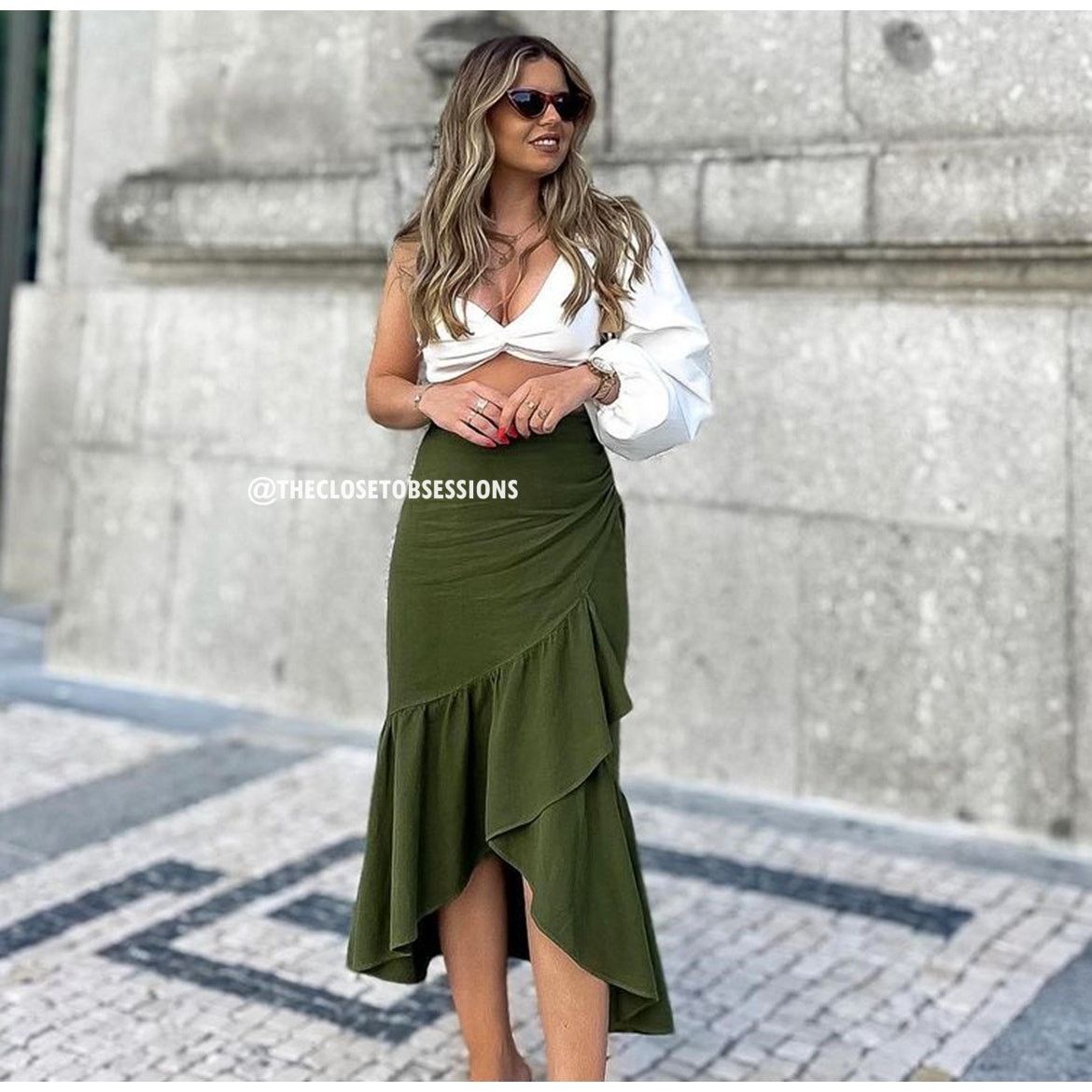 Zara ZARA Linen Blend Asymmetrical Skirt NWT Size 33" - 1 Thumbnail