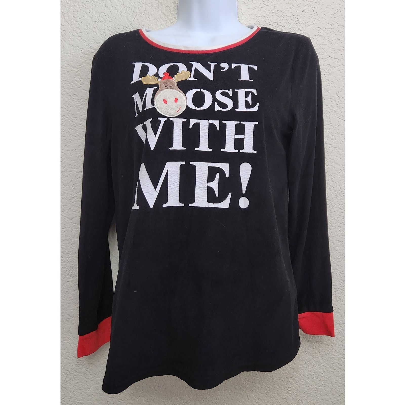 Other Holiday Time Black Don't Moose With Me! Graphic Sleep Top XS Size XS / US 0-2 / IT 36-38 - 1 Thumbnail