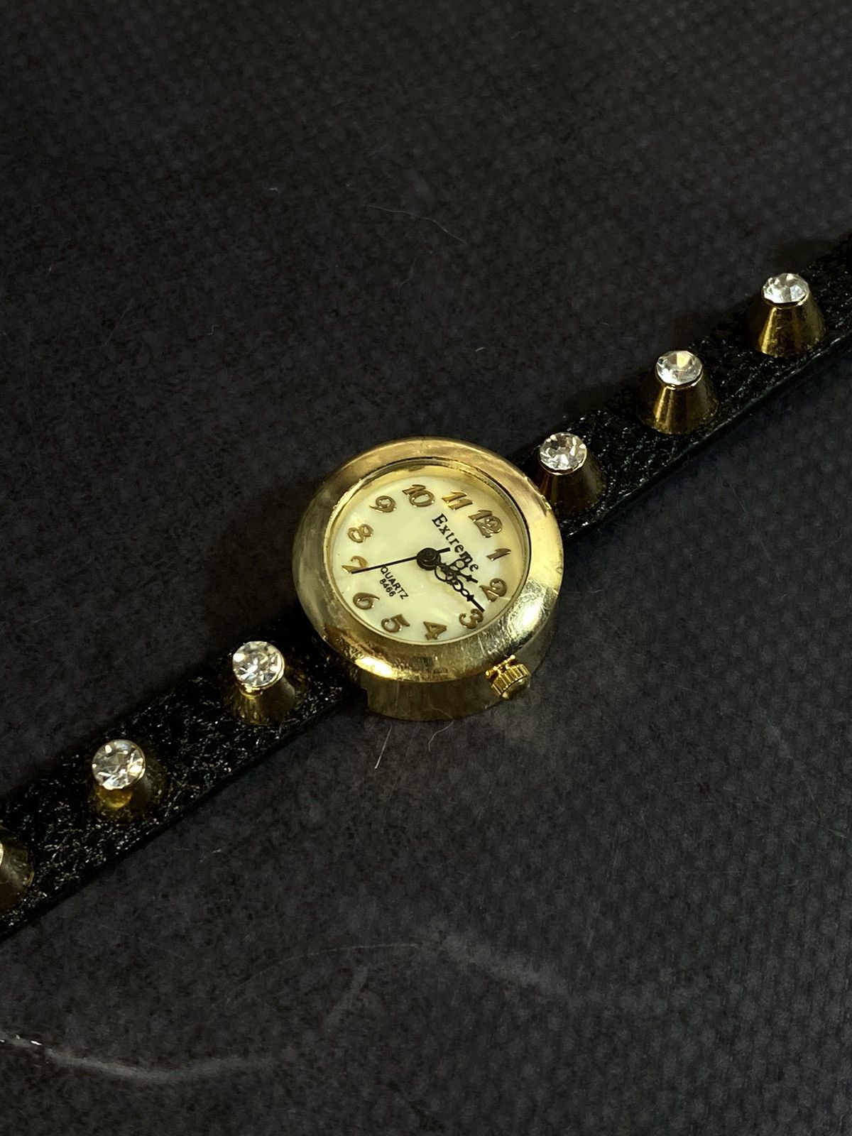 Jewelry × Vintage Extreme Dual Wrap Studded Black Strap Watch Japanese Brand Size ONE SIZE - 10 Thumbnail