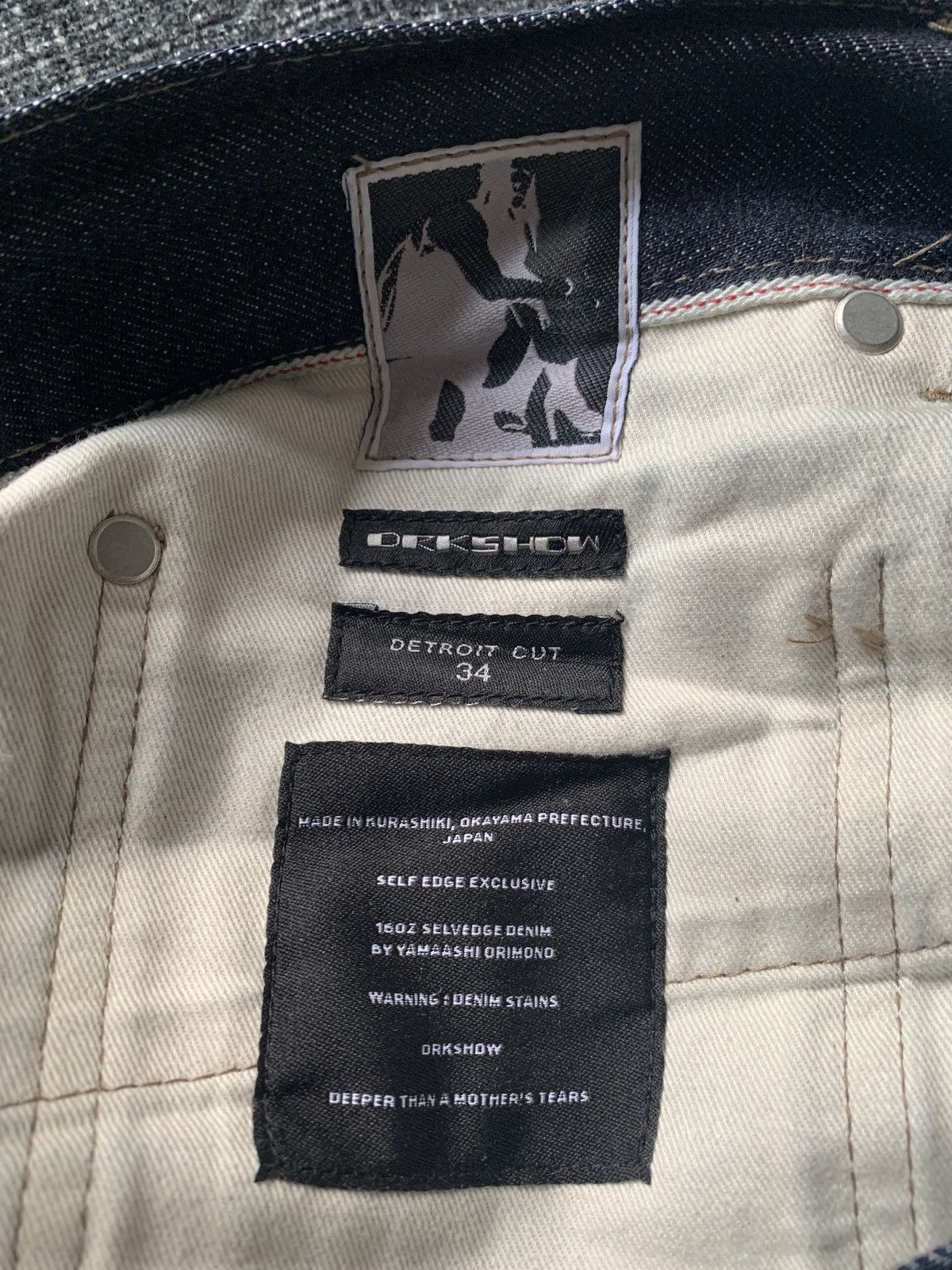 Rick Owens Drkshdw Made in Japan Drkshdw X Self Edge Detroit Cut Waxed Jeans Size US 34 / EU 50 - 8 Thumbnail