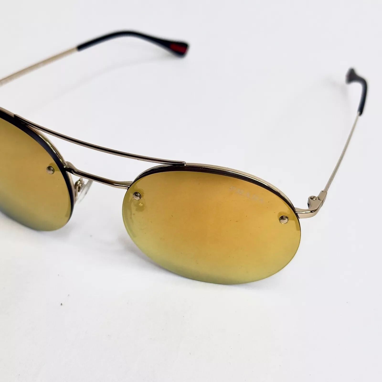 Prada PRADA 54R Linea Rossa Spectrum Gold Round Sunglass PS54RS Size ONE SIZE - 5 Thumbnail