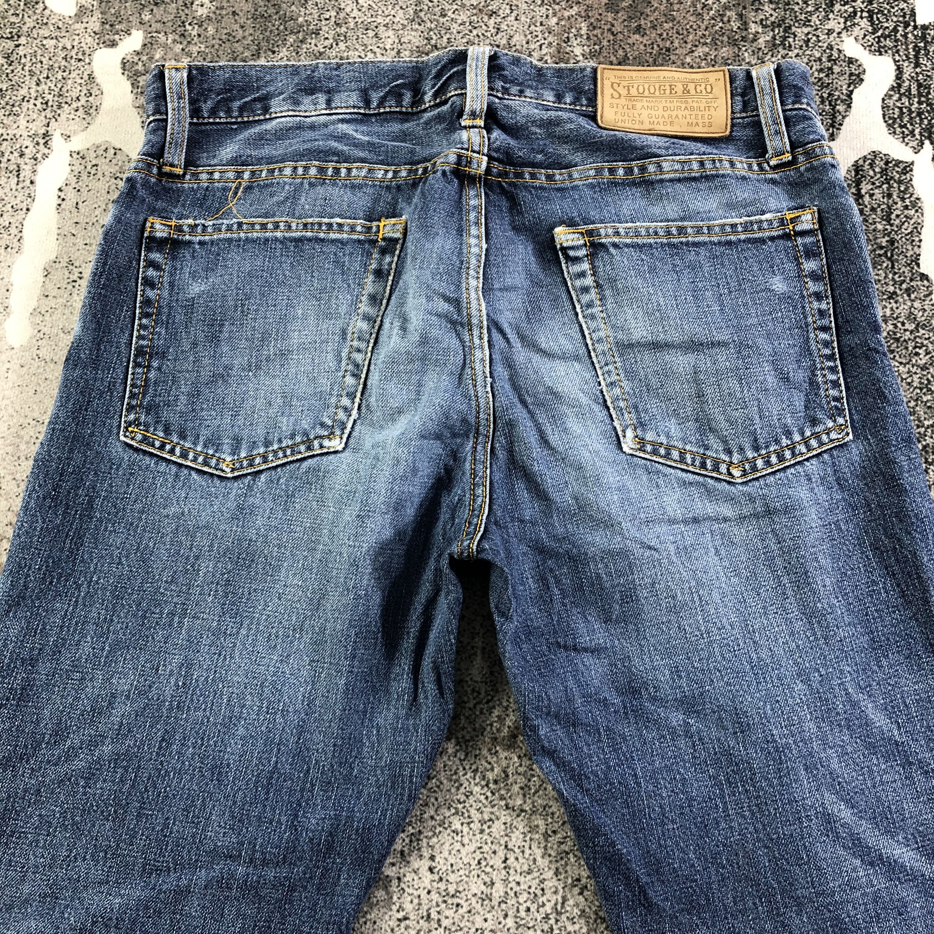 Japanese Brand Stooge & Co Blue Distressed Denim KJ2011 Size US 31 - 4 Thumbnail