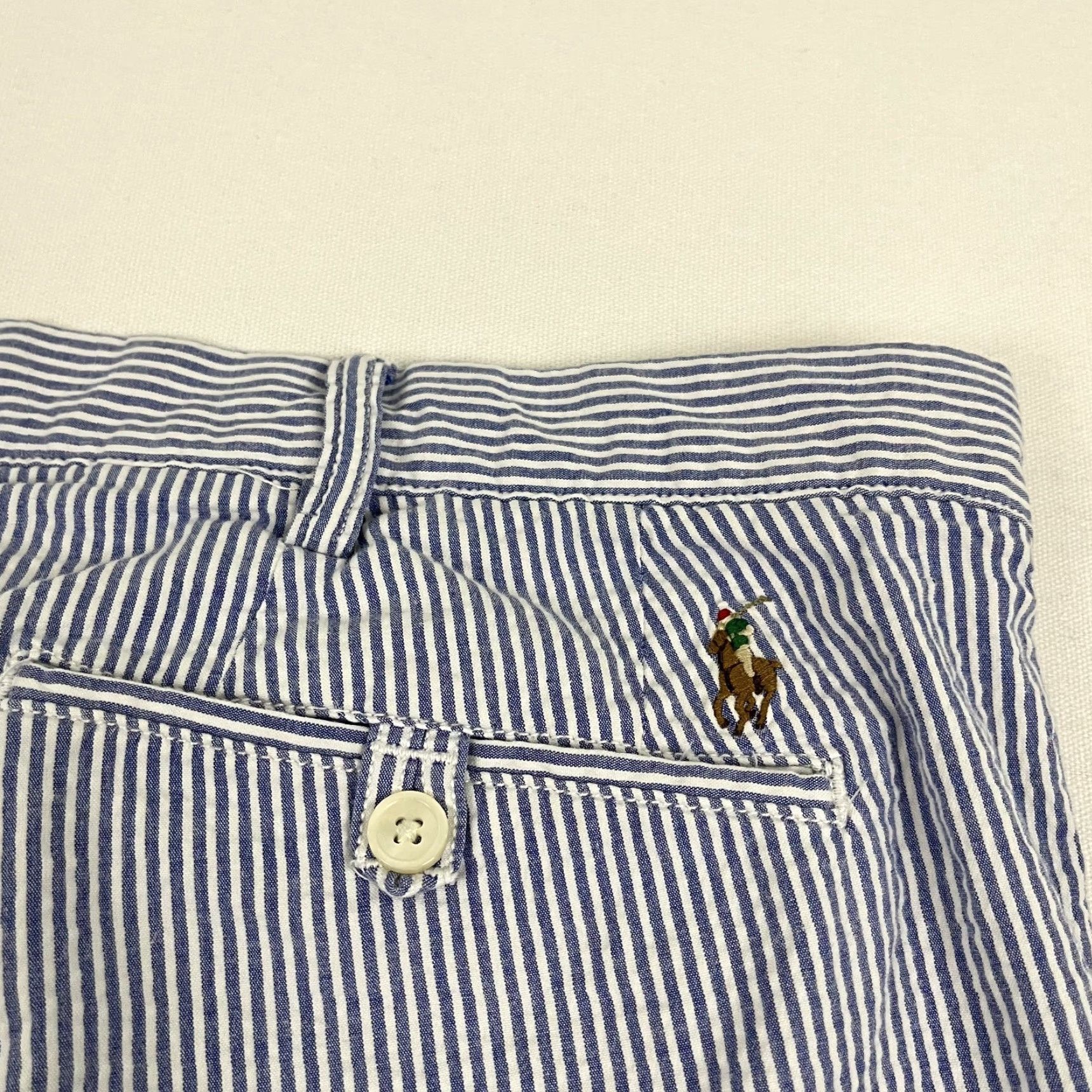 Polo Ralph Lauren Polo Ralph Lauren Shorts Chino Men 46 x 9" Blue White Striped Preppy Casual Golf Size US XXL / EU 58 / 5 - 3 Thumbnail