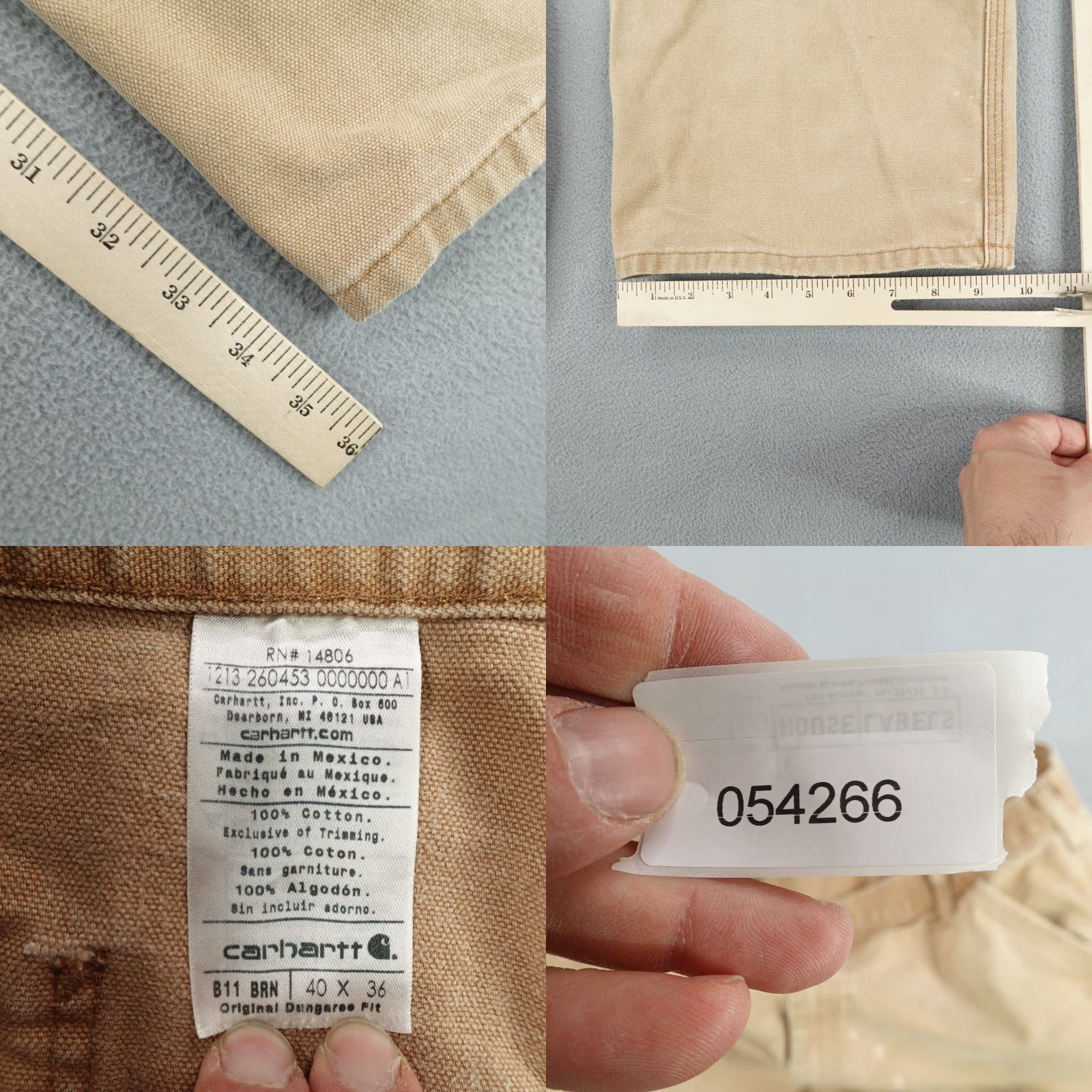 Carhartt Carhartt Pants 40x36 Brown Canvas Workwear Mens Jeans Carpenter Straight Regular Inseam 35 Distressed Features Pockets Logo Size US 39 - 10 Thumbnail