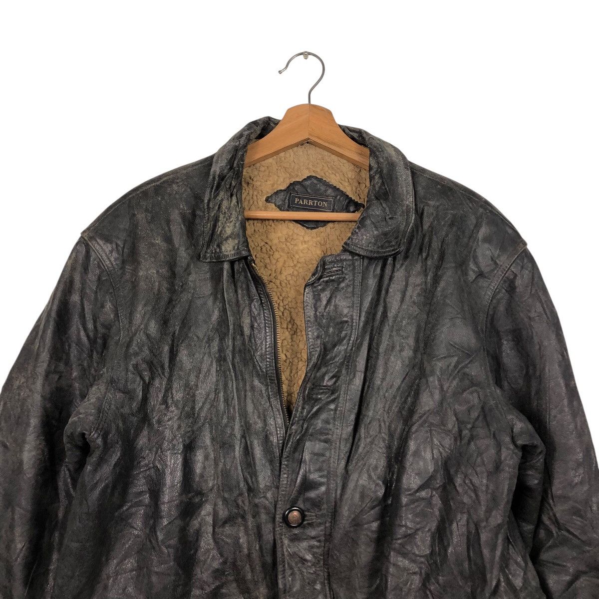 Vintage 📌Vintage 80's Biker Leather Jacket Parrton Blanket Military Size US M / EU 48-50 / 2 - 4 Thumbnail