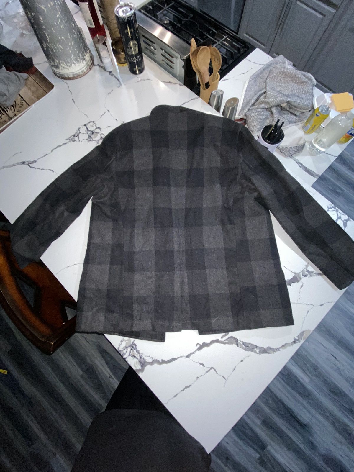 Gap Vintage Black Flannel Double Button Gap Coat Size US L / EU 52-54 / 3 - 2 Thumbnail