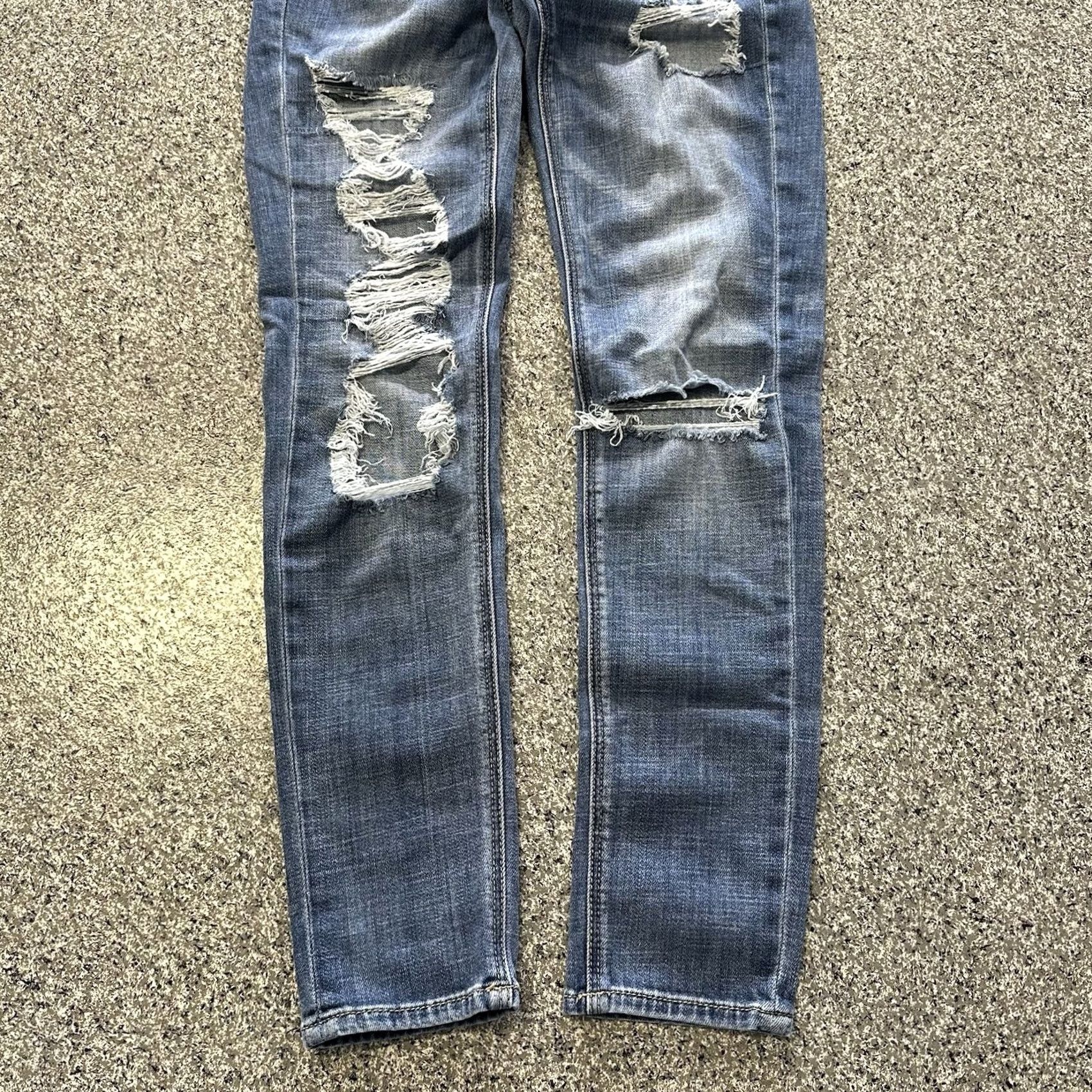 American Eagle Outfitters American Eagle Outfitters Jeans Women's 0 Mid Rise Tomgirl Distressed Tapered Blue 5-Pocket Denim Wear Size 26" / US 2 / IT 38 - 3 Thumbnail