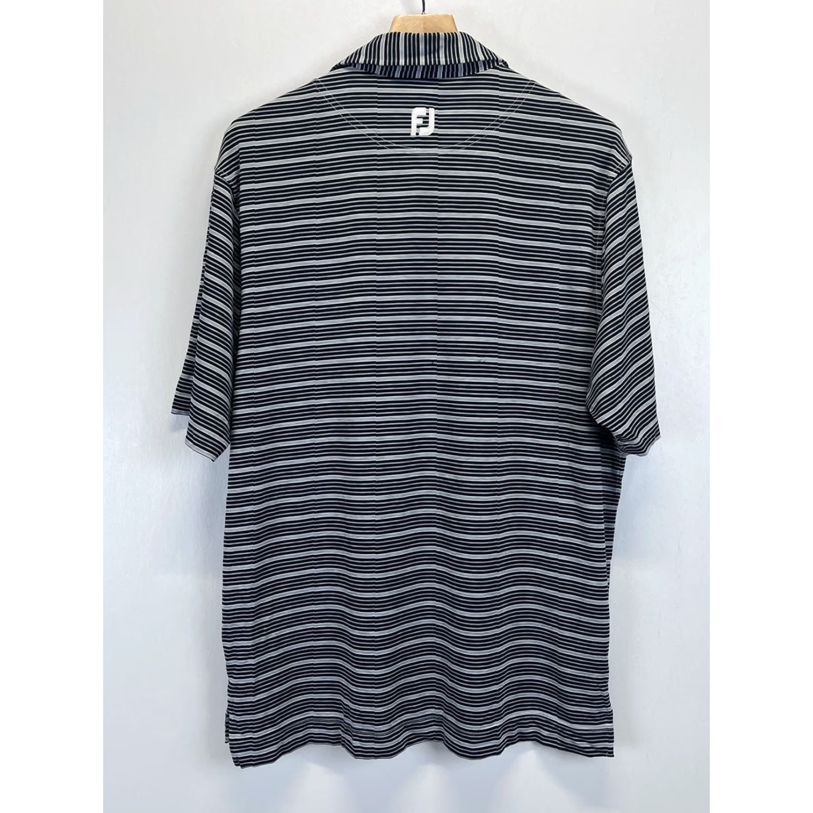 Footjoy FootJoy Performance Polo Shirt L Mens Black Grey Striped Golf Short Sleeve Collared Polo Size US L / EU 52-54 / 3 - 2 Thumbnail