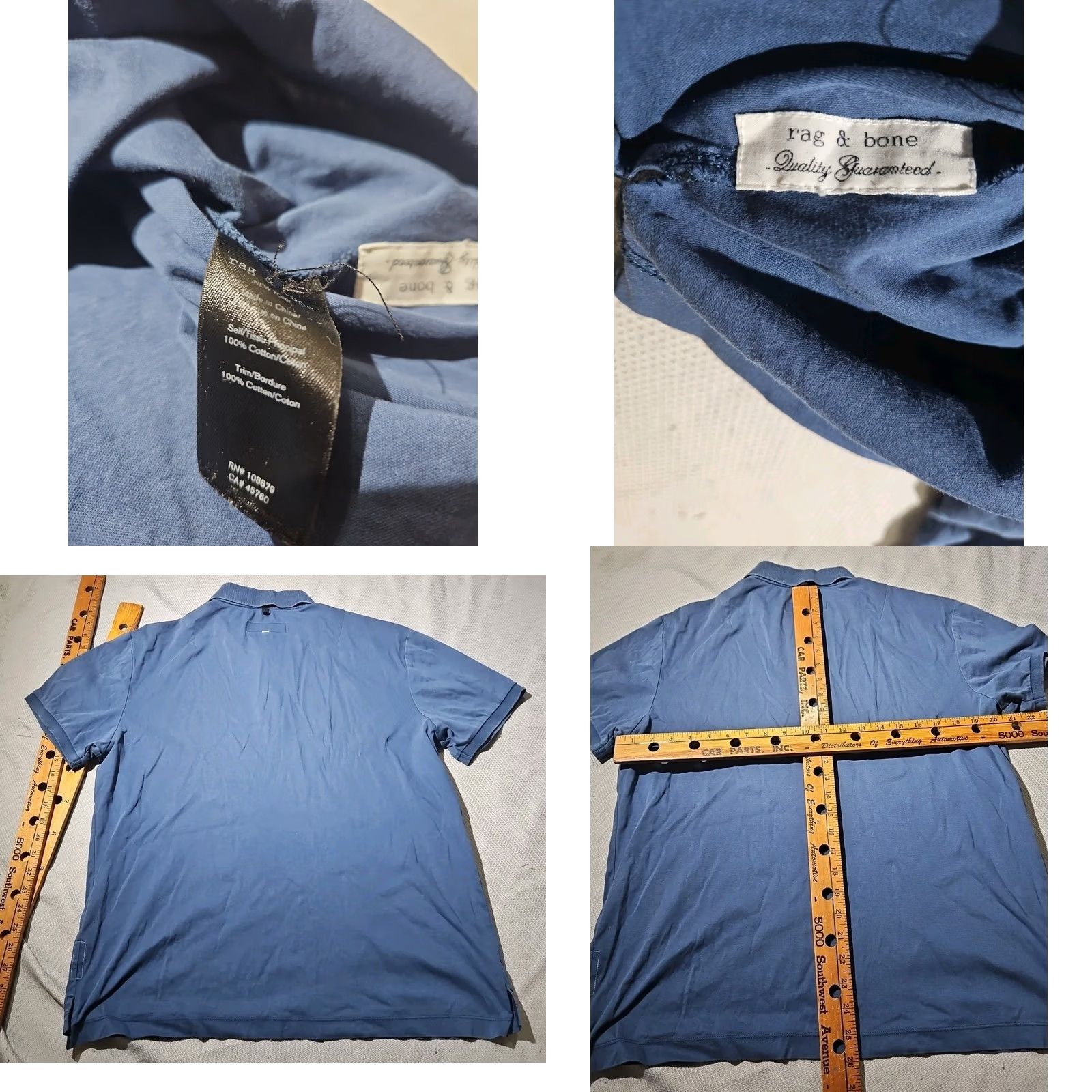Rag & Bone Rag & bone Shirt Mens Large Blue Polo Button Up Golf Casual Preppy Logo Shirt Size US L / EU 52-54 / 3 - 8 Thumbnail