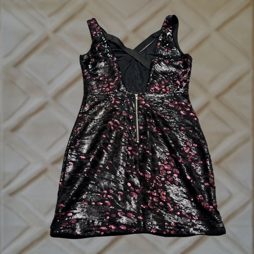 Superdry ASTR The Label Sequin Embellished Bodycon Mini Dress Womens Medium Pink Silver Size XS / US 0-2 / IT 36-38 - 1 Thumbnail