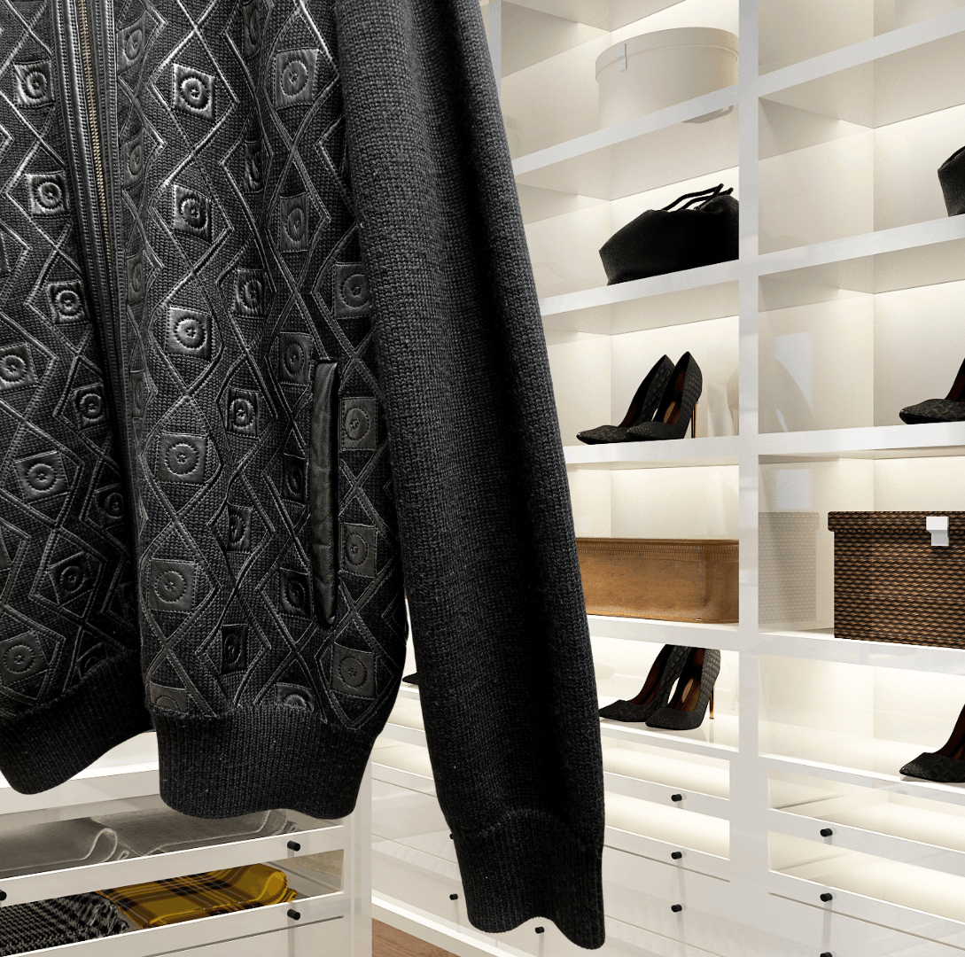 Versace $1950 Versace Wool and Leather Black Cardigan. IT54 Size US L / EU 52-54 / 3 - 10 Thumbnail