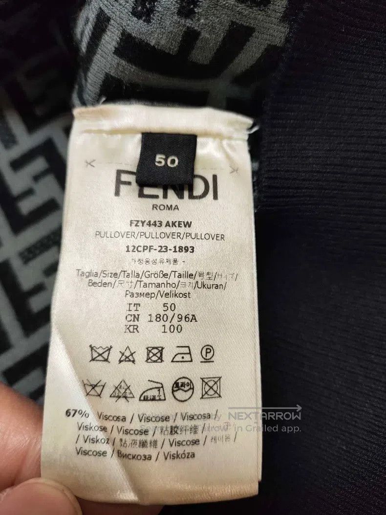 Fendi Full print logo round neck short-sleeve sweater, siz
