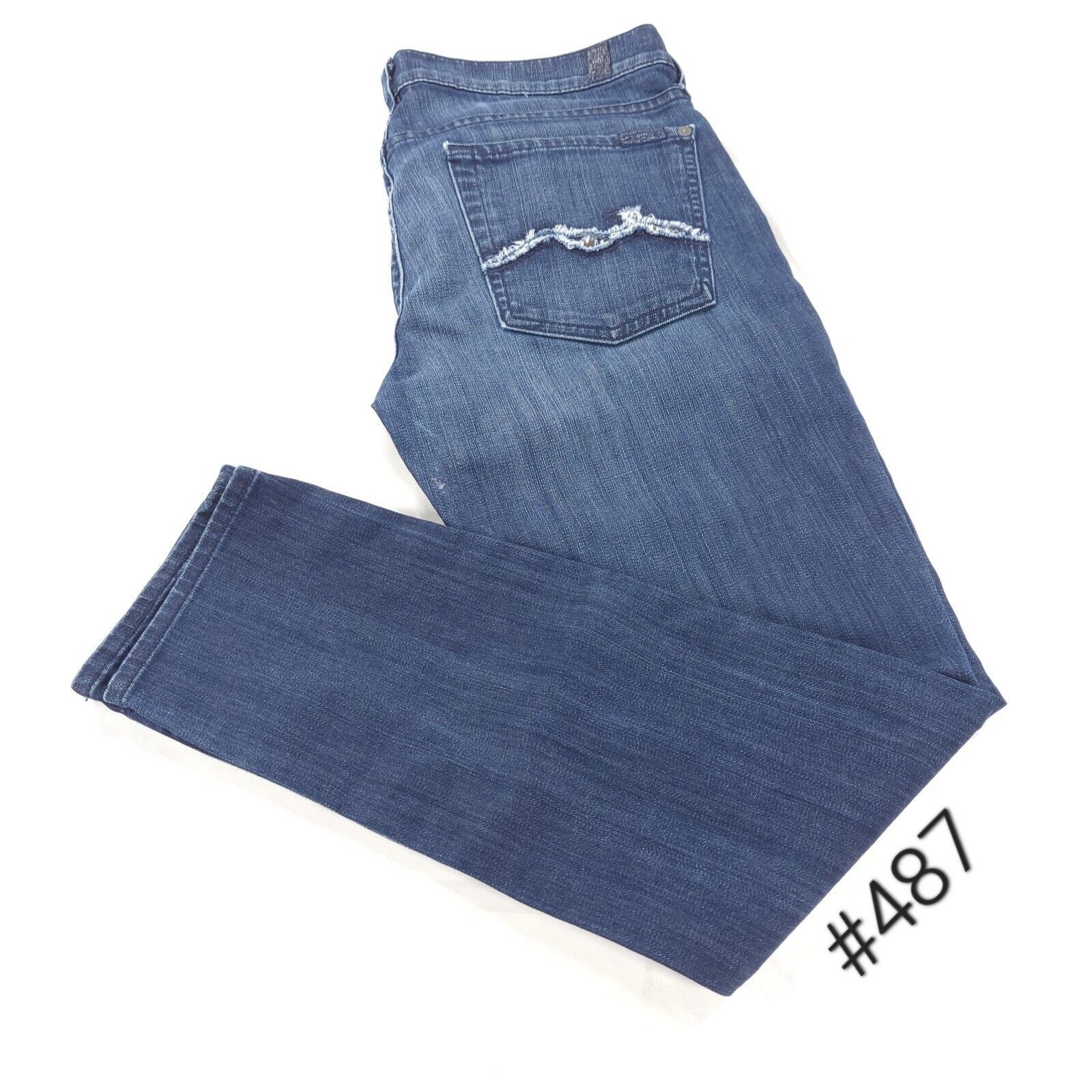7 For All Mankind 7 For All Mankind Josefina Button Jeans Womens Size 28 Blue Size 31" - 1 Thumbnail
