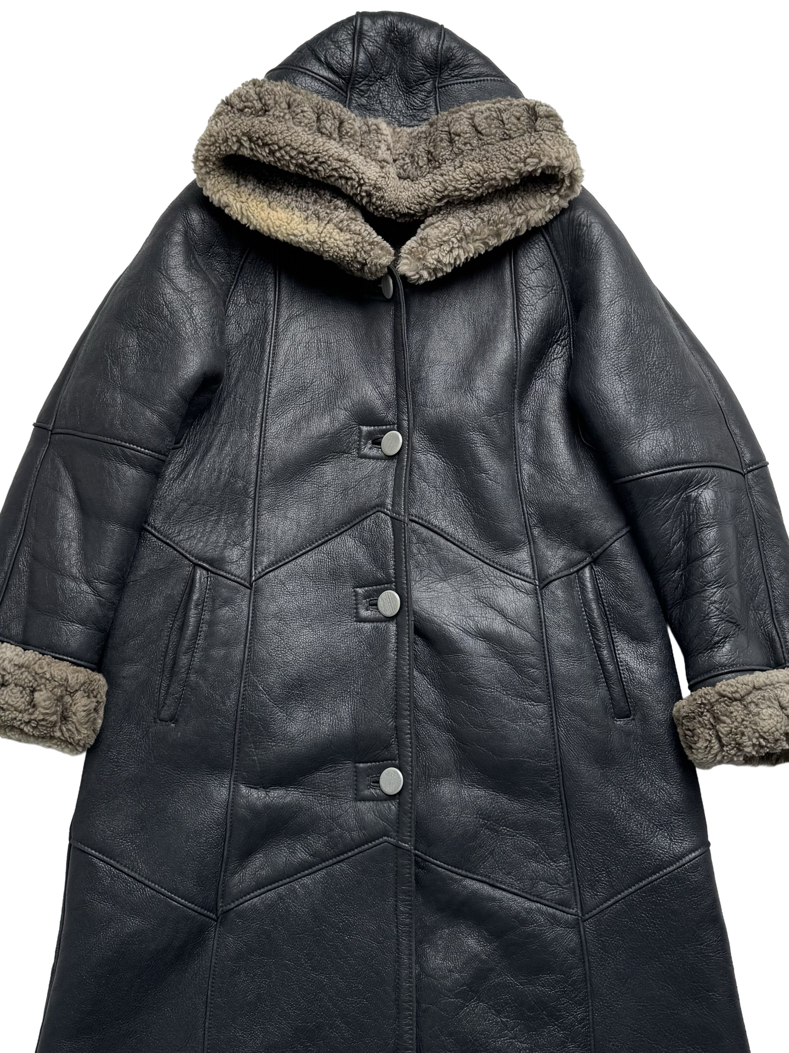 Vintage Vintage Real Sheepskin Hooded Coat Size L / US 10 / IT 46 - 7 Thumbnail