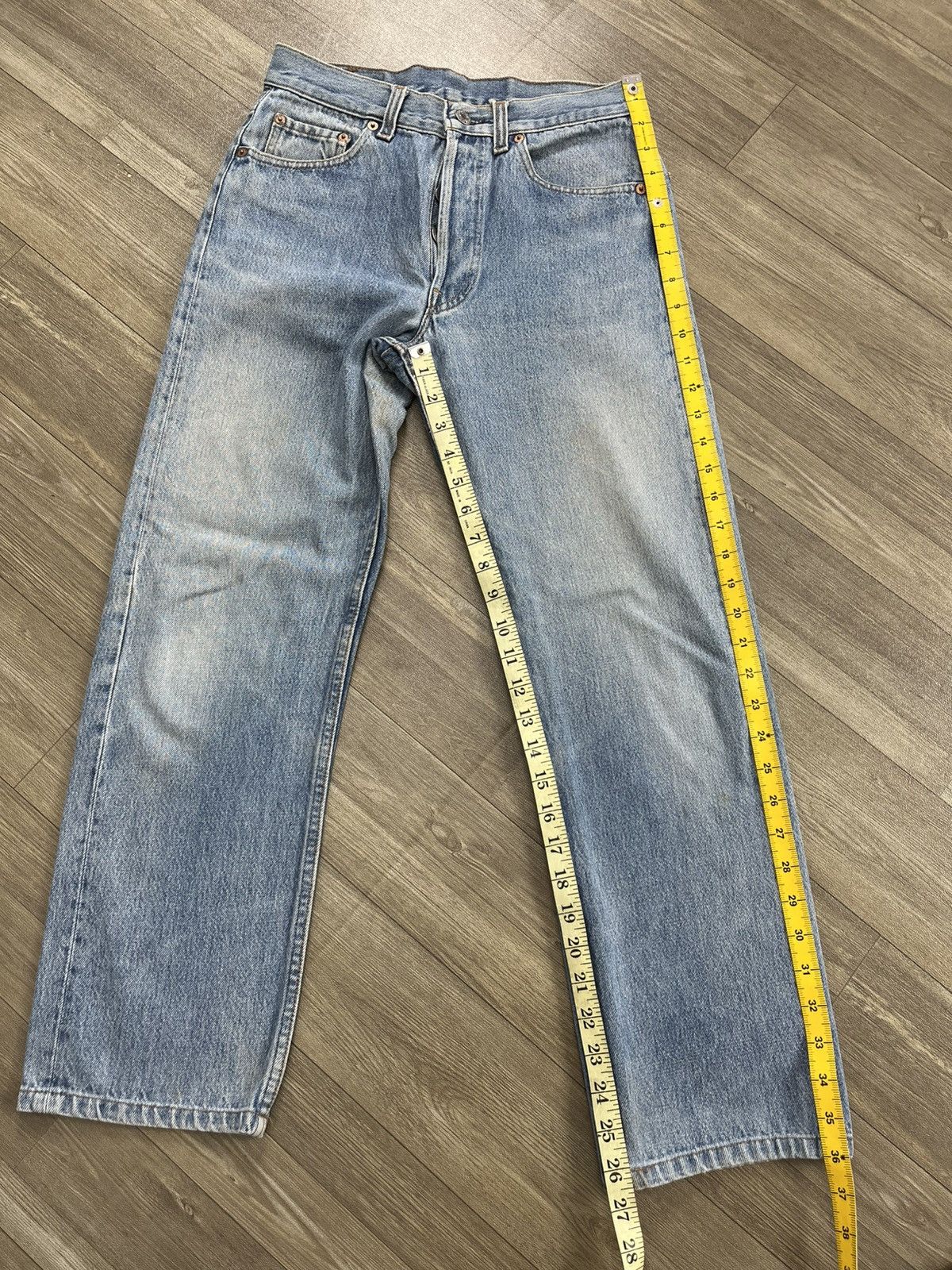 Levi's Vintage Clothing 🇺🇸1990s Vintage Levis 501XX 29x36 Light Blue Straight Jeans Size US 29 - 23 Thumbnail