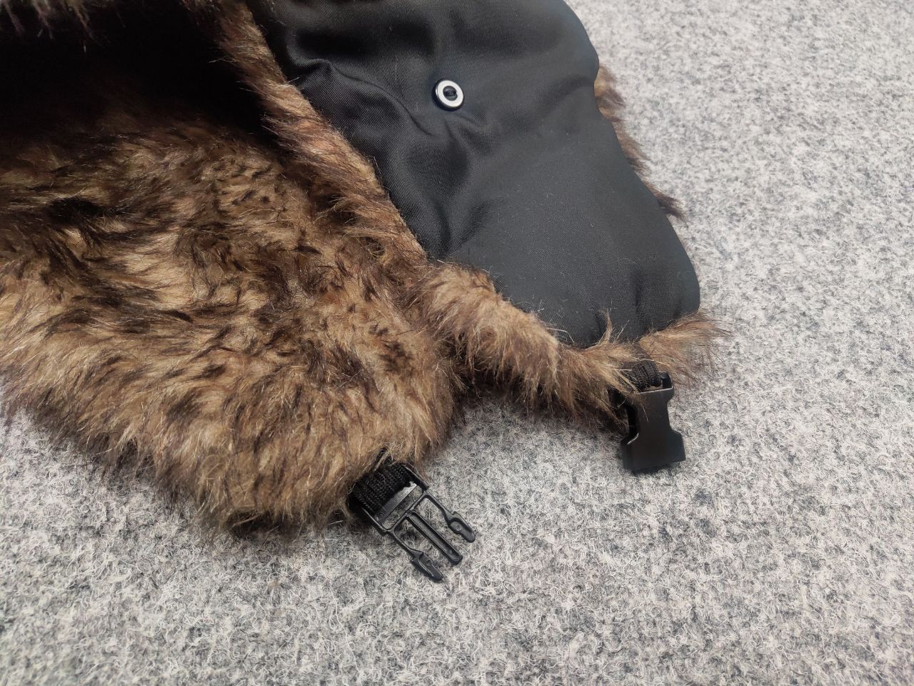 If Six Was Nine Vintage Y2K Fuzzy Fur Ushanka Hat Black faded l.g.b. Style Size ONE SIZE - 8 Thumbnail