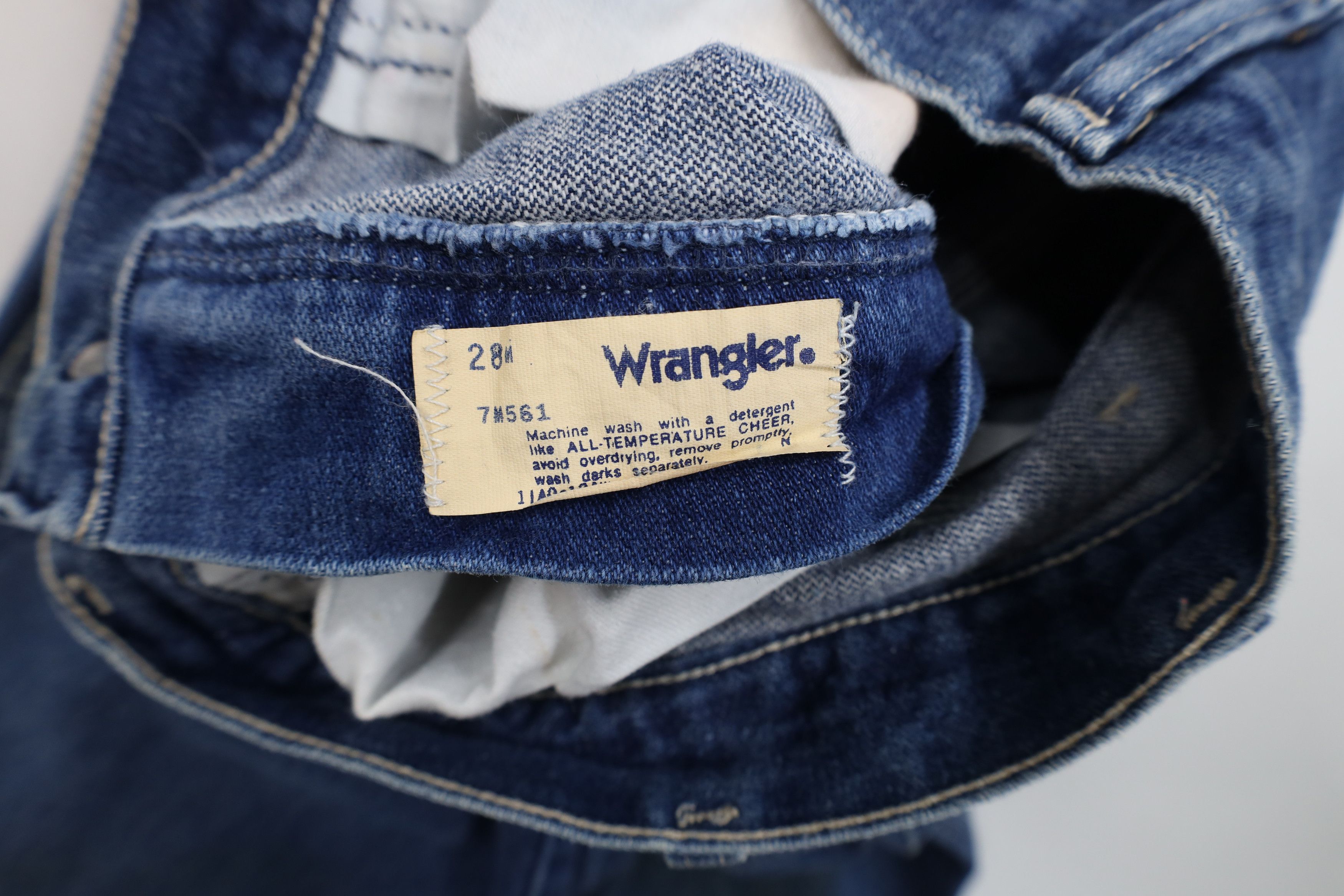 Vintage × Wrangler Vintage 70s Wrangler Flared Wide Leg Denim Jeans Blue USA Size 28" / US 6 / IT 42 - 10 Thumbnail