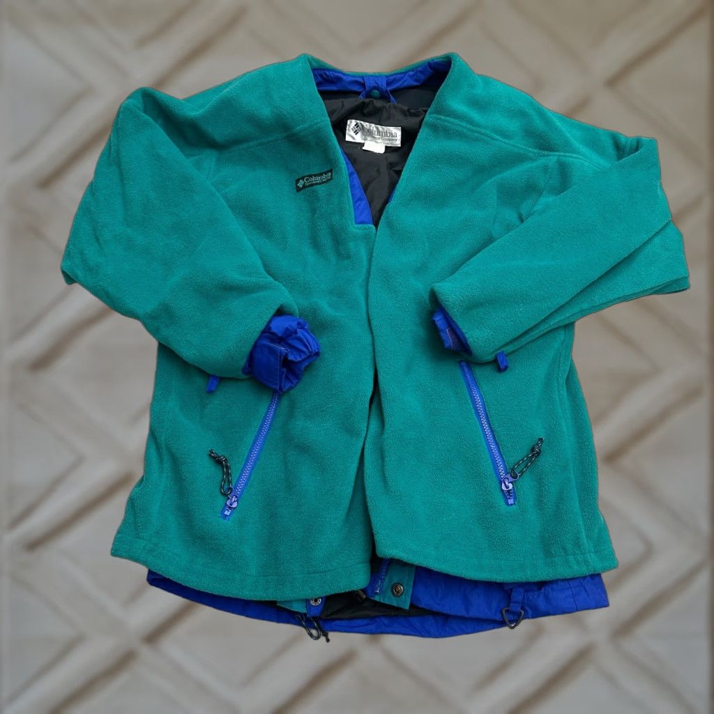 Vintage VINTAGE Columbia Jacket Mens Large Green Full Zip Fleece Lined Collarless Outdoor Casual Size US L / EU 52-54 / 3 - 1 Thumbnail