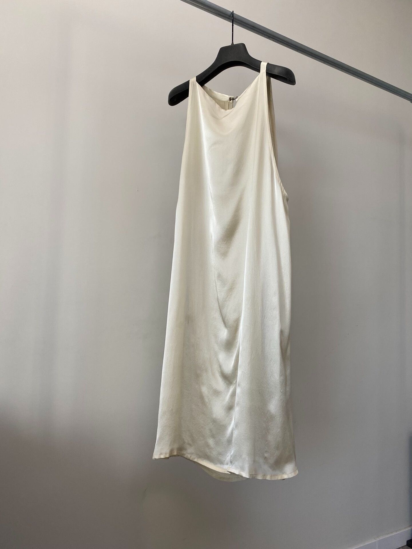 Ann Demeulemeester Ann Demeulemeester Ivory Silk Satin Dress Size S / US 4 / IT 40 - 1 Thumbnail
