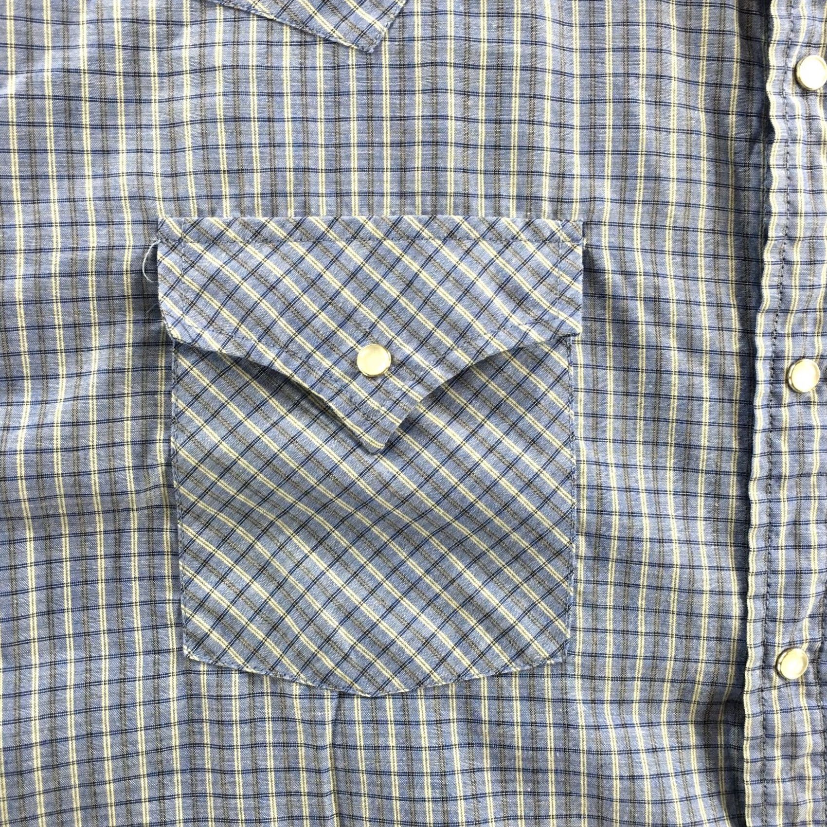 Vintage ELY Cattleman Button-Up Shirt Mens L Blue Plaid Cotton Long Sleeve Casual Shirt Size US L / EU 52-54 / 3 - 4 Thumbnail